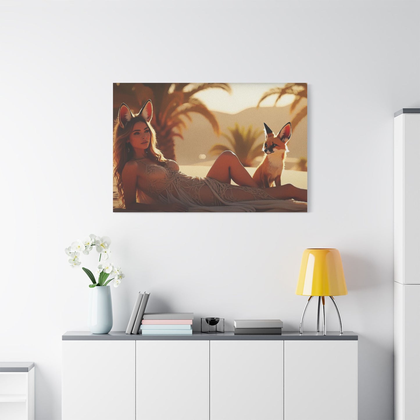 3 Foxes – Desert Fox Muse Canvas Art