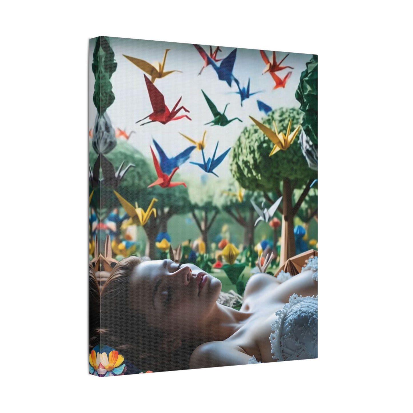 Dreams in Origami Forest – Surreal Canvas & Poster Art Canvas Print