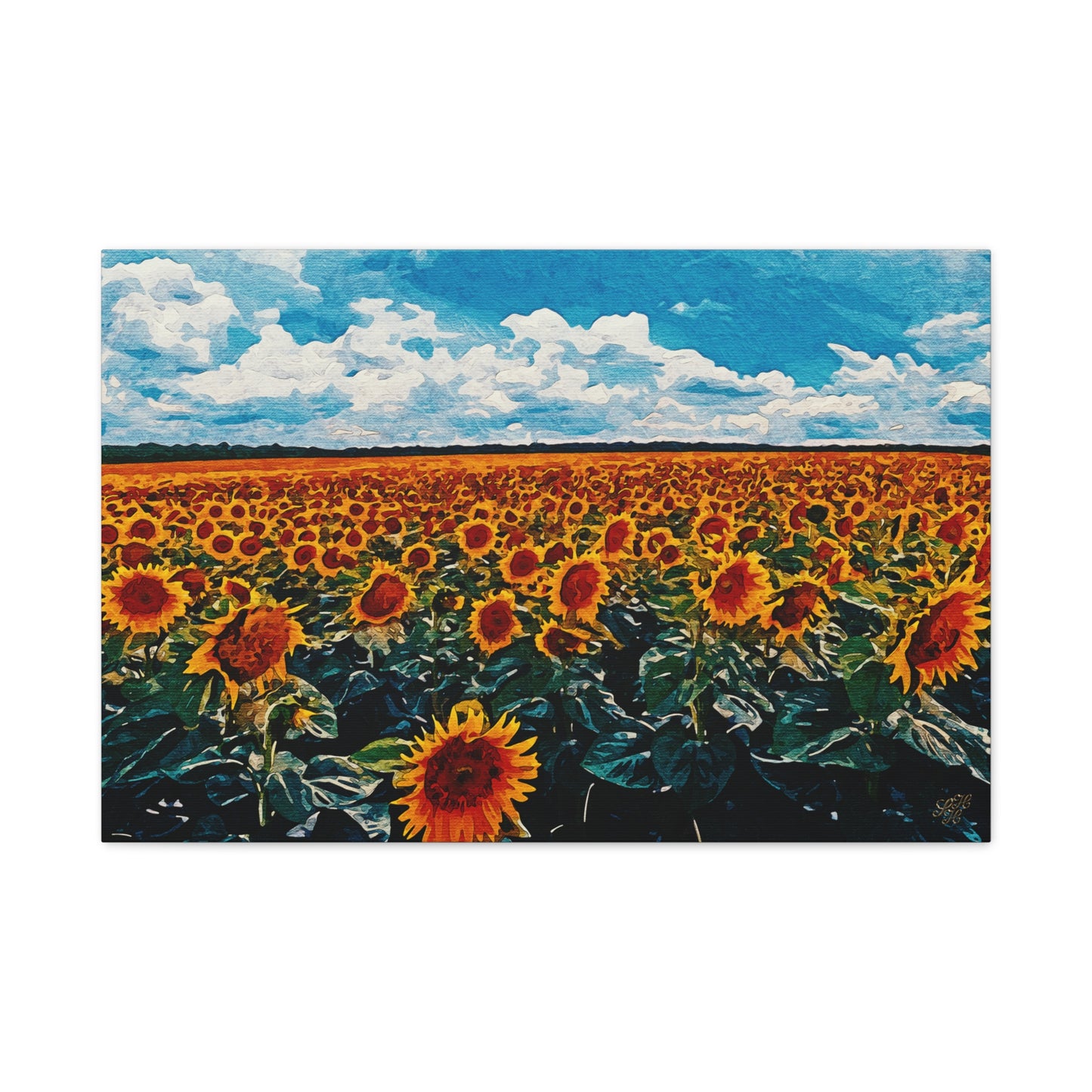 'Vibrant Sunflower Field' Canvas Print Wall Art