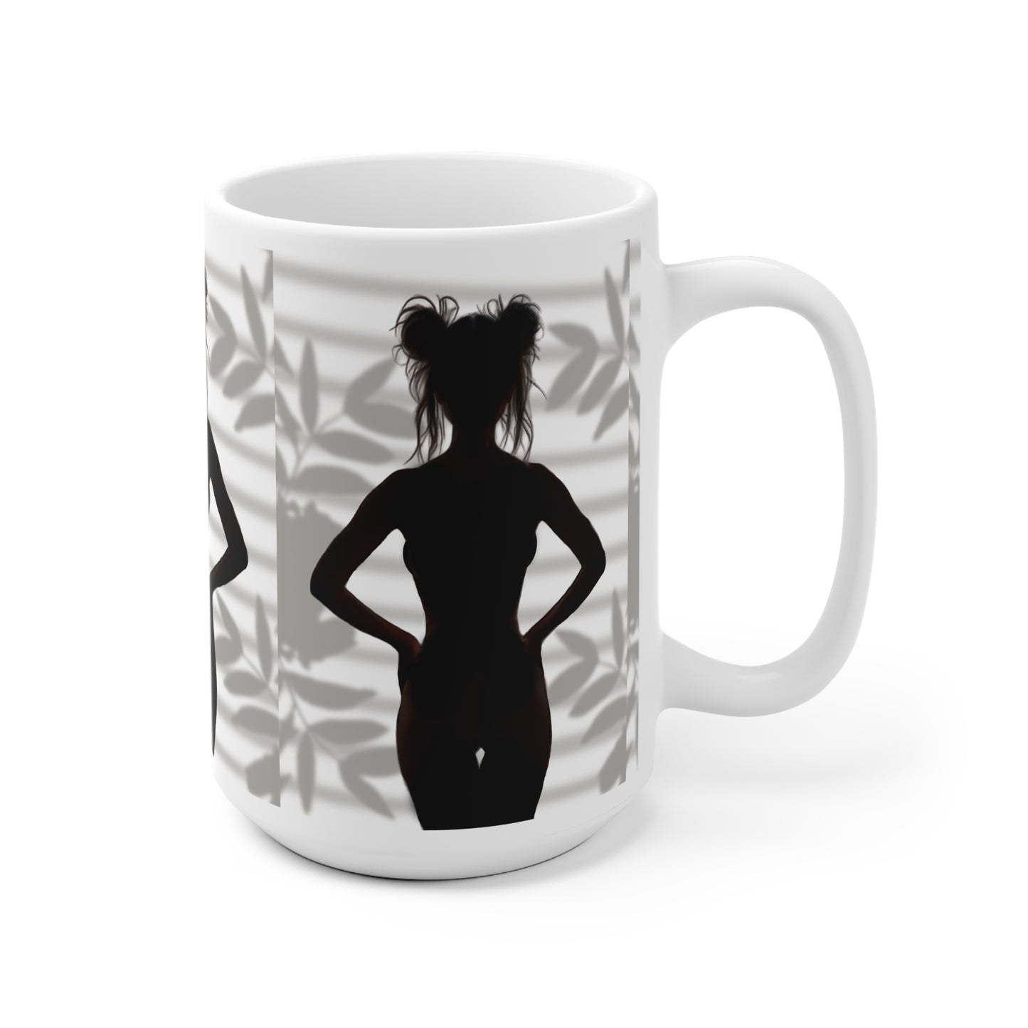 "Roxie" Confident Woman Silhouette Art Print - Empowerment Wall Decor - Silhouette Art Ceramic Mug - Elegant Coffee Cup, Home Decor, Unique Gift, Minimalist Kitchenware, Artsy Mug
