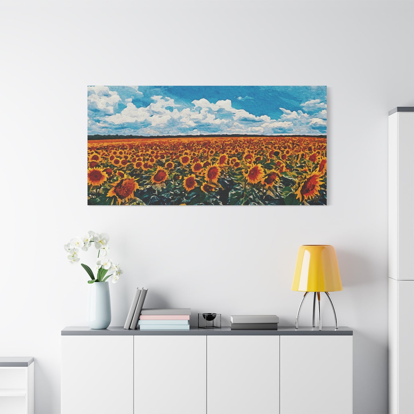 'Vibrant Sunflower Field' Canvas Print Wall Art