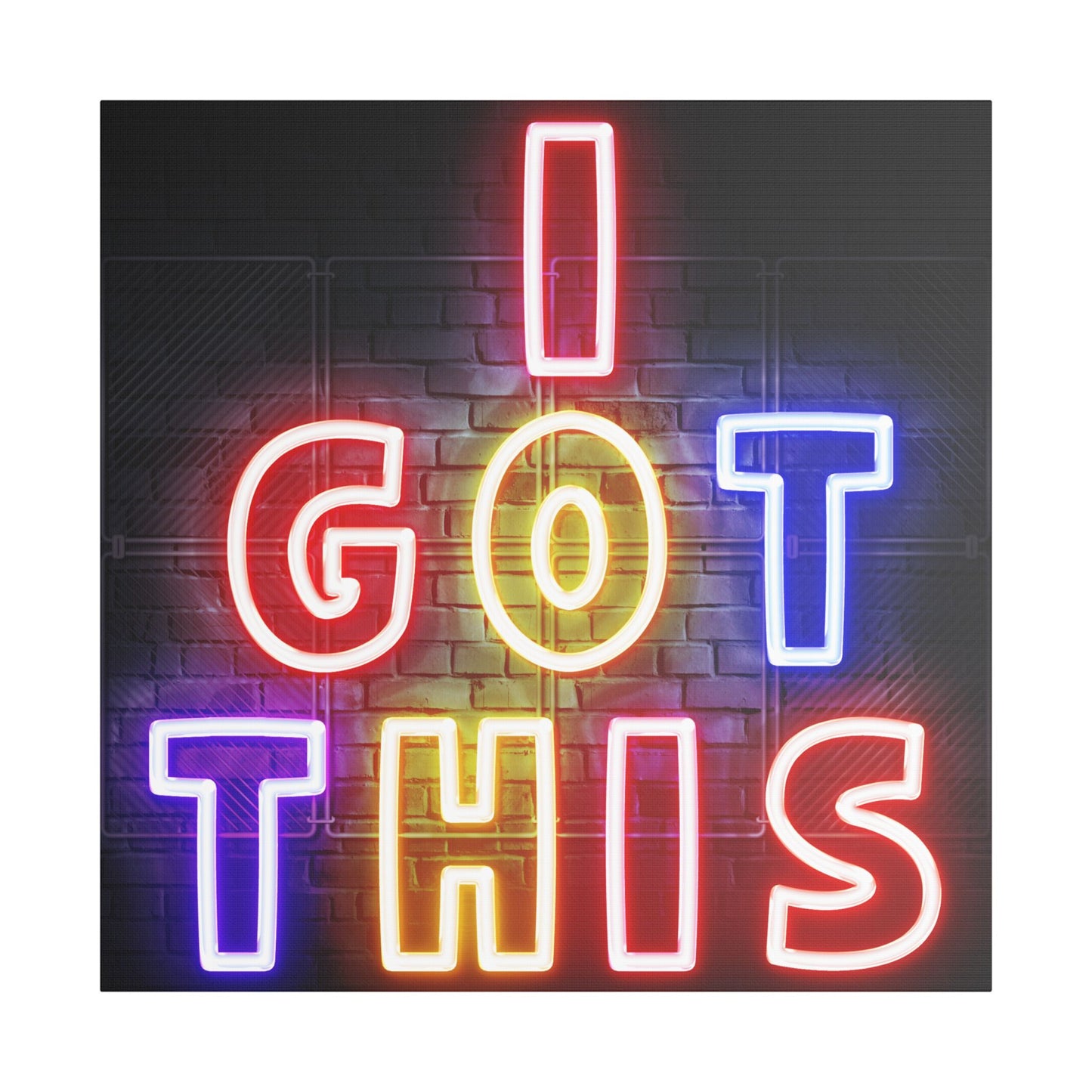 Neon Art Canvas Print: I Got This, Motivation Wall Decor, Modern Home Styling, Inspirational Gift, Office Art, Colorful Wall Art