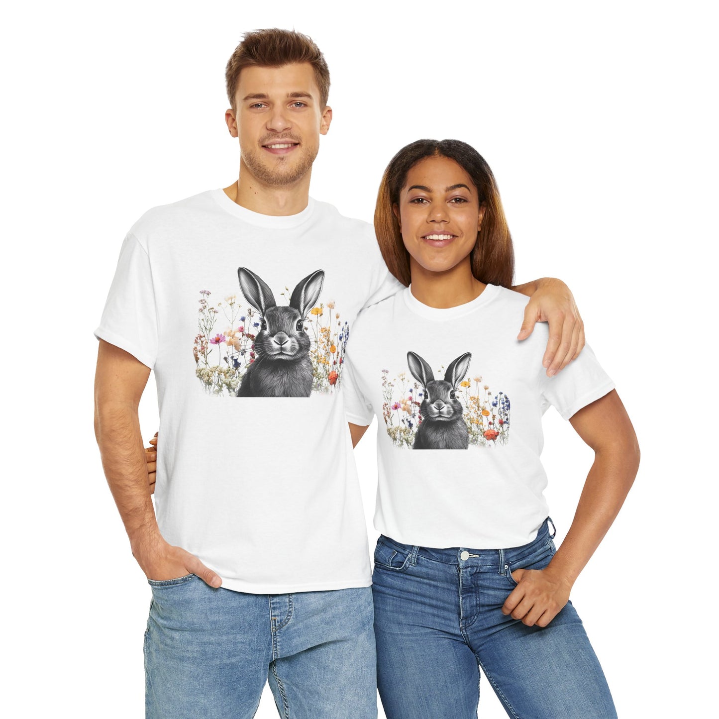 Easter - Unisex Tee - Easter Bunny in the Meadow