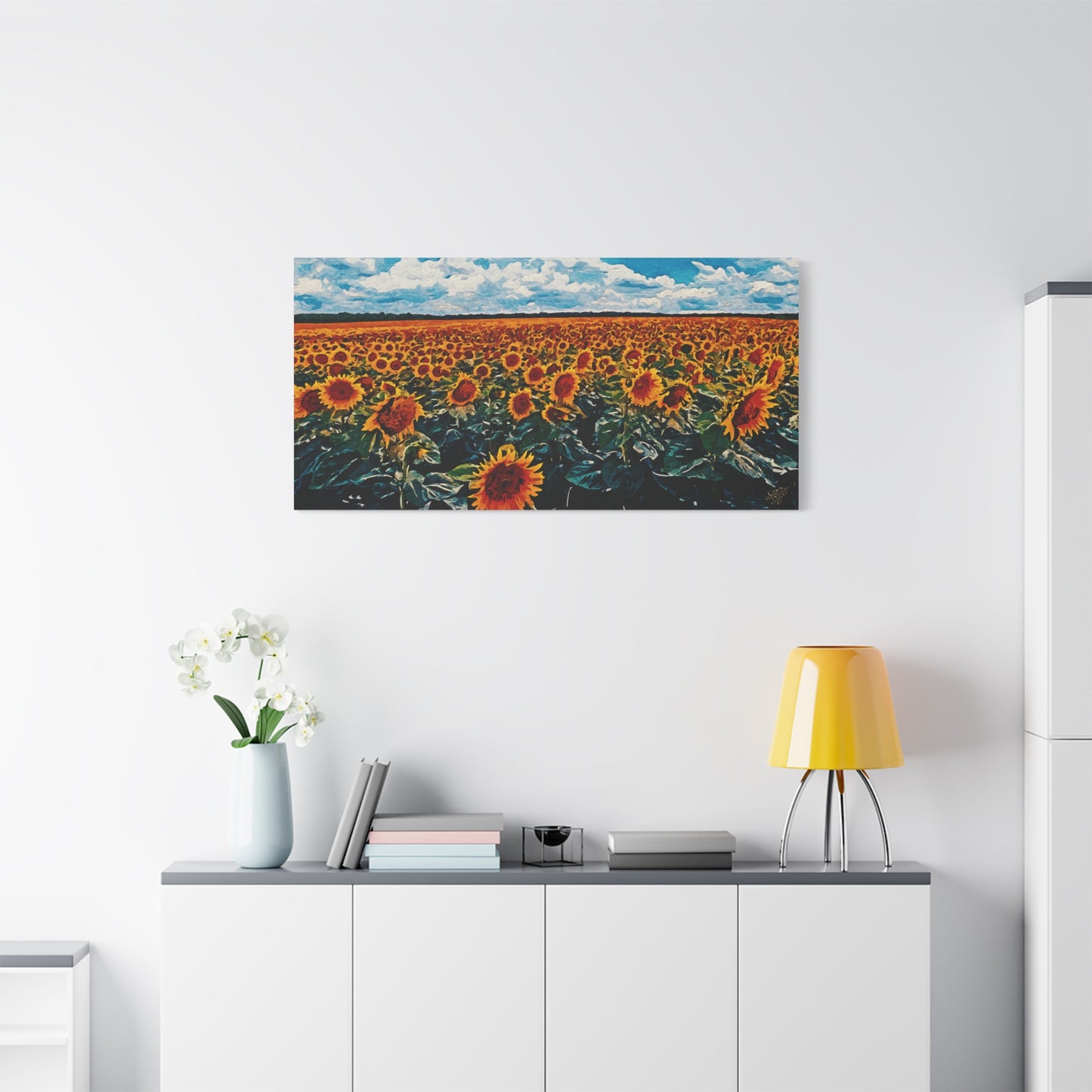 'Vibrant Sunflower Field' Canvas Print Wall Art