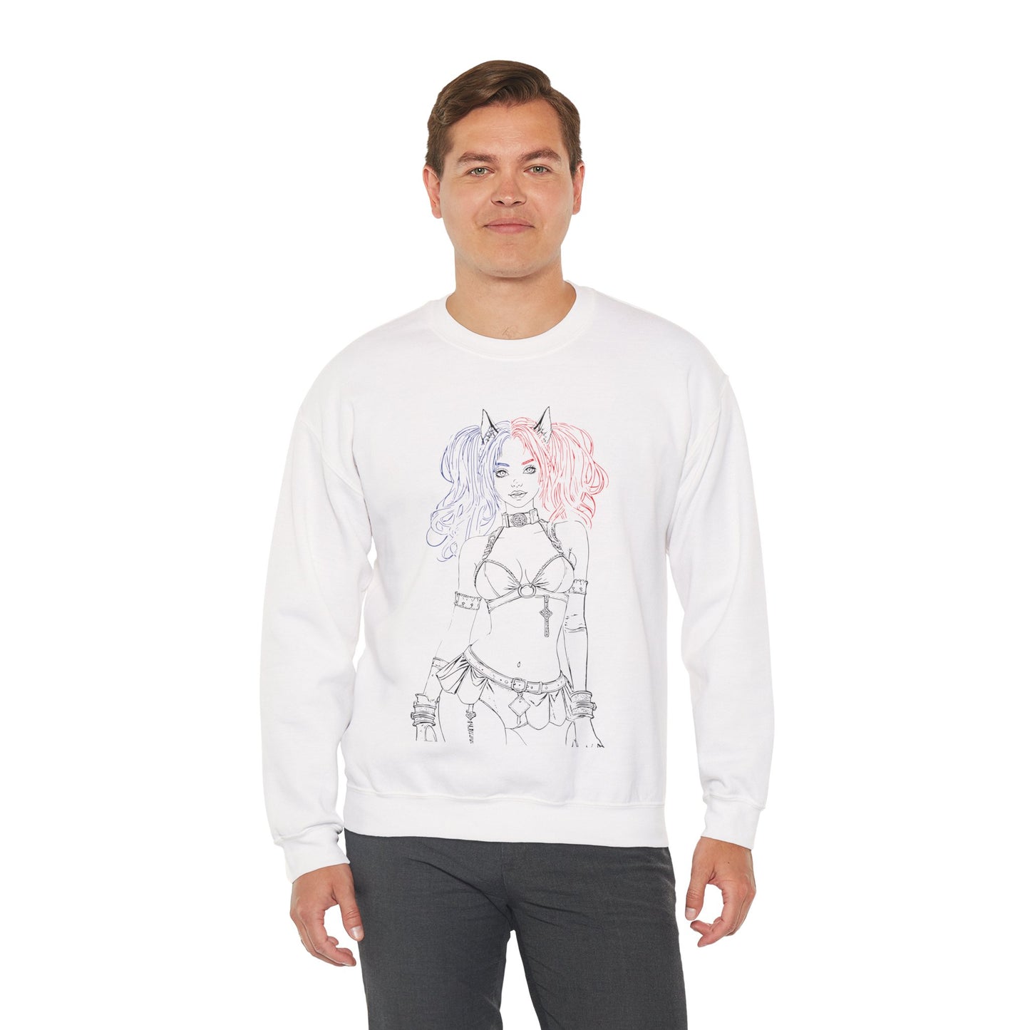 Harajuku Style Graphic Sweatshirt, Trendy Unisex Crewneck, Streetwear Fashion, Cozy Gift for Her, Girls Night Out