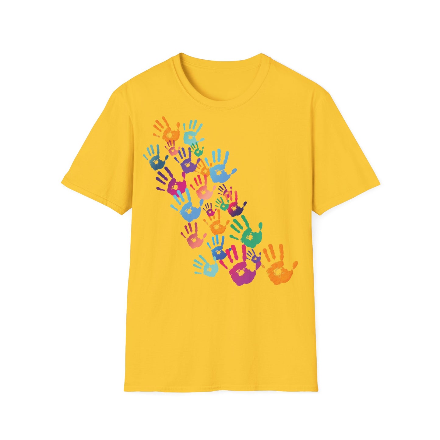 Colorful Handprints T-Shirt - Unisex Softstyle