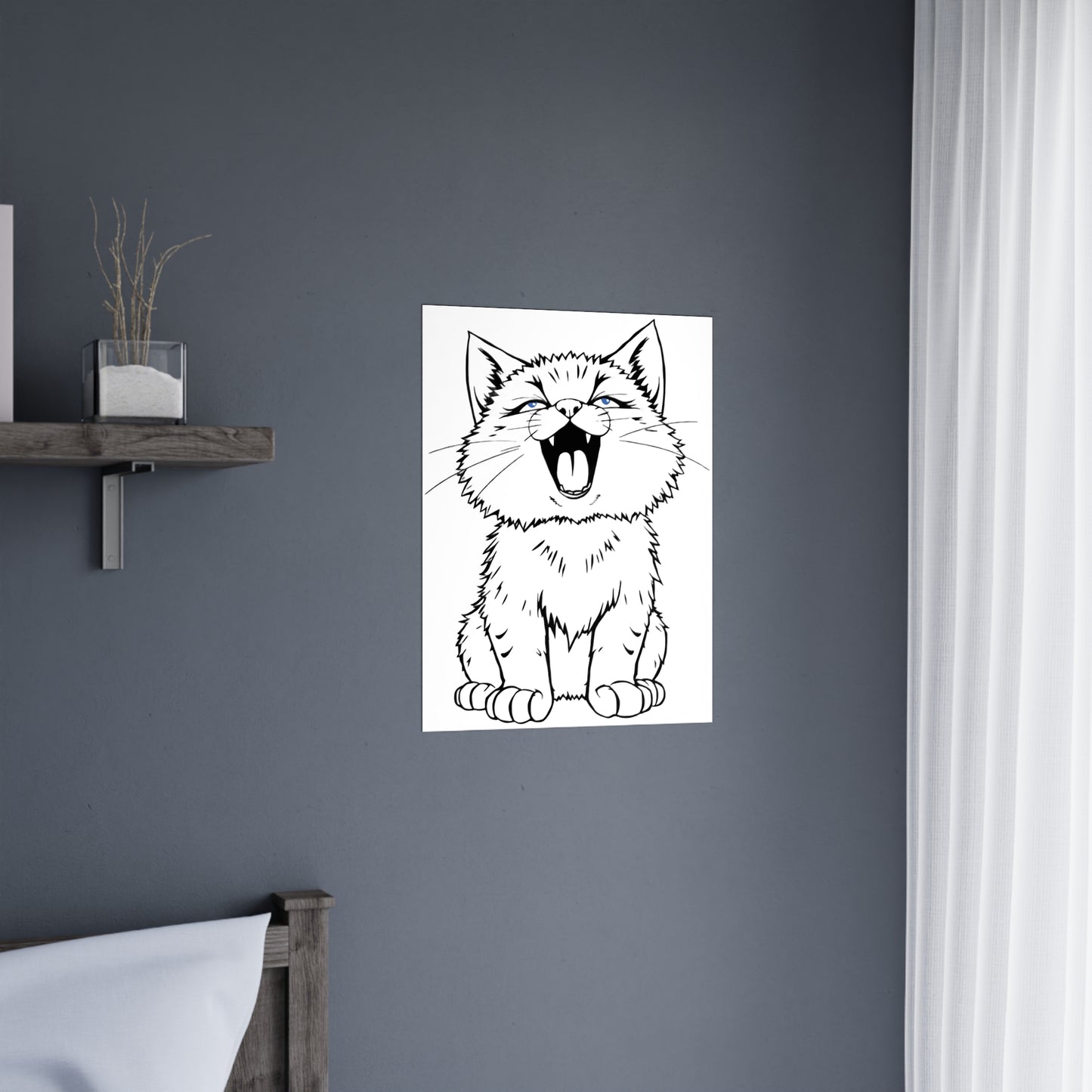 Playful Cat Matte Poster, Cat Lover Decor, Cute Wall Art, Kids Room Wall Art, Gift for Cat Owners, Funny Pet Prints
