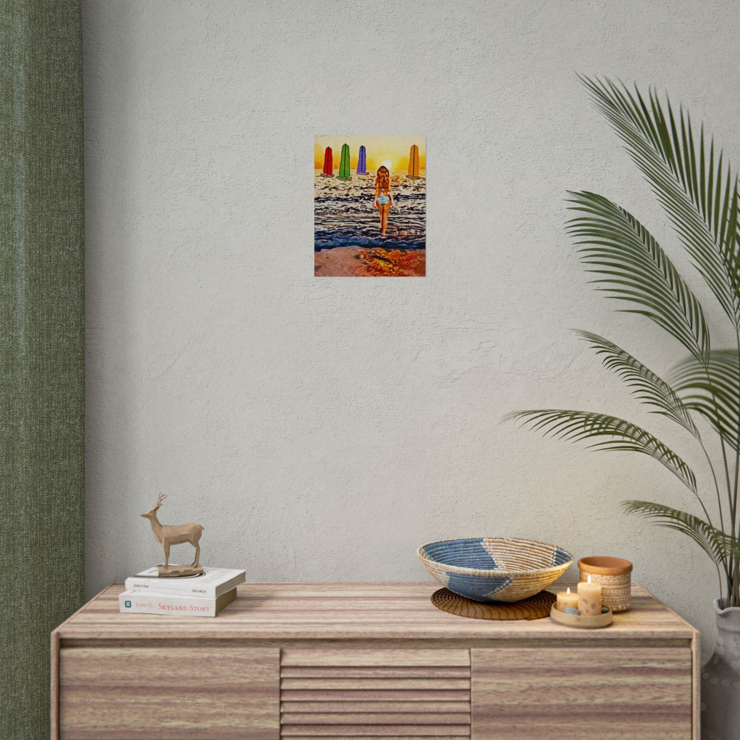 "Chasing Horizons: A Sunset Journey of Hope and Serenity Beyond the Waves" - Beach-Themed Rolled Posters, Decorative Wall Art, Summer Decor, Coastal Vibe, Surfing Gift, Ocean Sunset Print