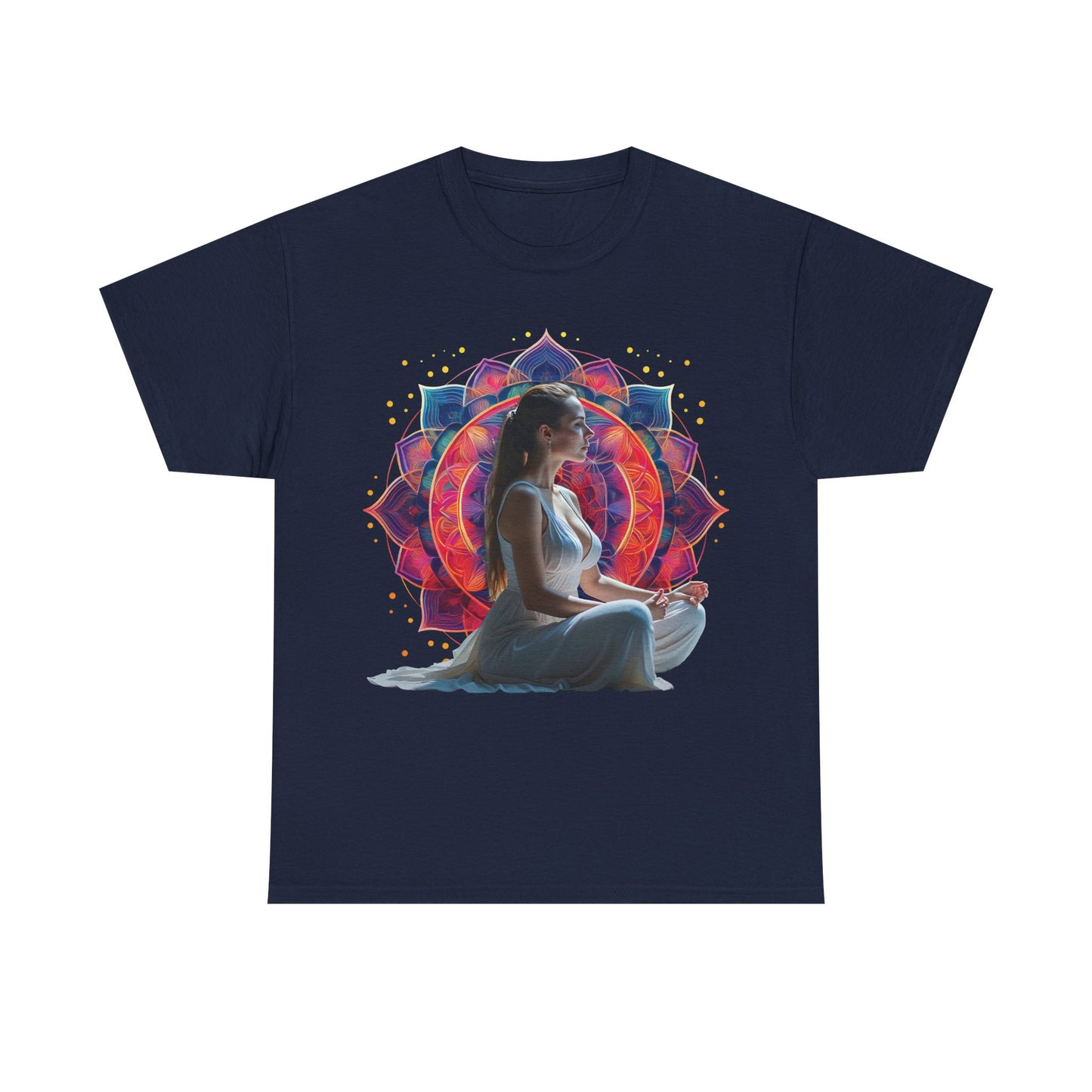Meditation Vibe Unisex Heavy Cotton Tee - Mindfulness Shirt, Yoga Apparel, Spiritual Gift, Chakra Design, Zen Fashion