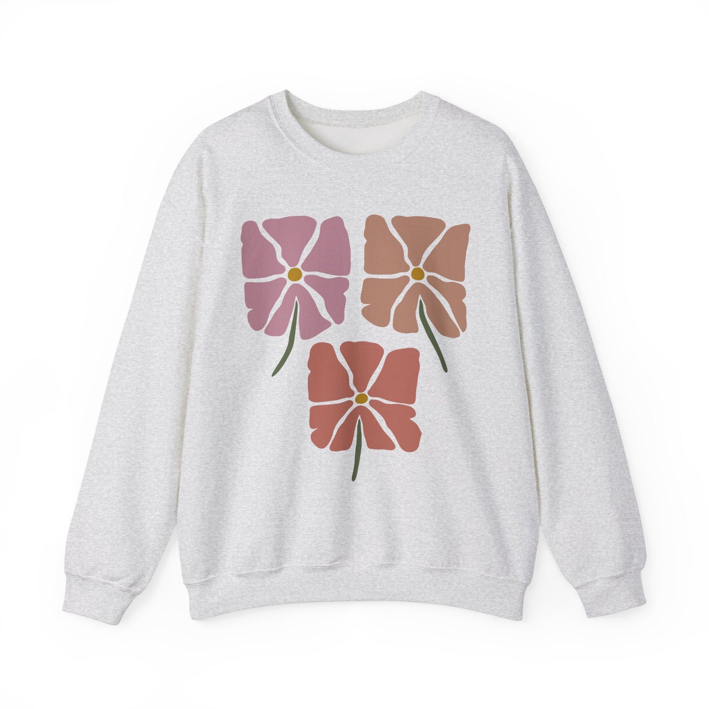 Vintage Look Flower Crewneck Sweatshirt