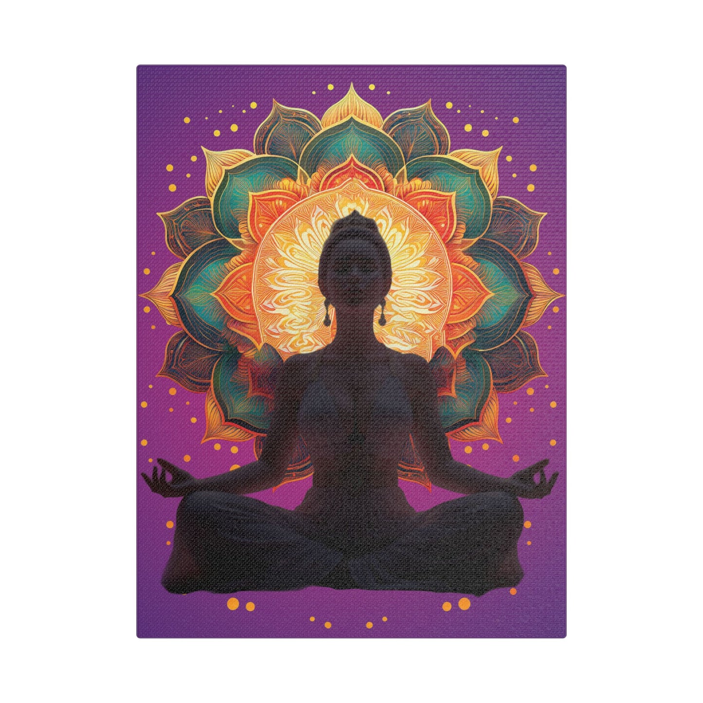 Meditation Canvas Art Print, Spiritual Wall Decor, Yoga Decor, Mindfulness Gift, Bohemian Art, Lotus Flower Canvas