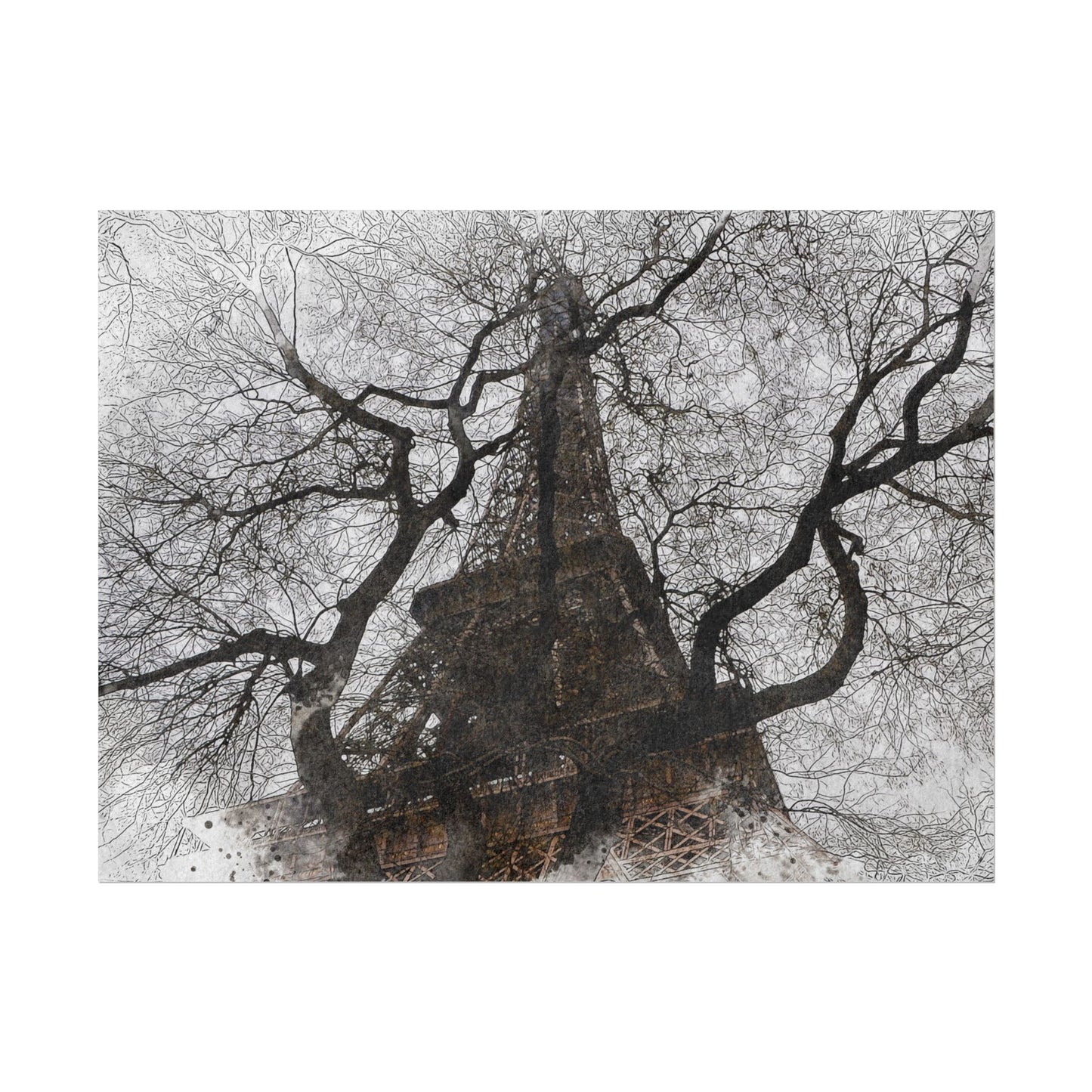 Eiffel Tower Abstract Rolled Poster - Artistic Wall Decor for Home & Office