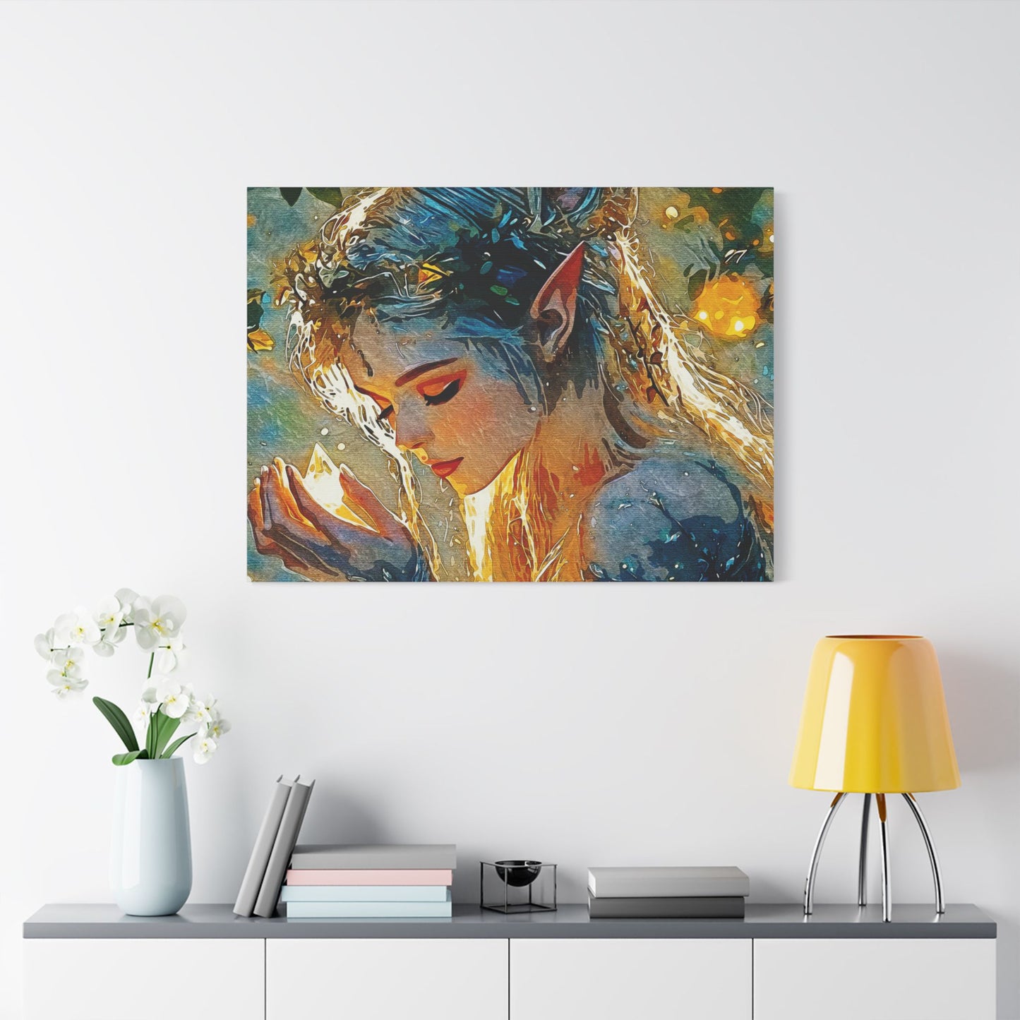 "Whispers of Light: An Enchanted Elven Dreamscape of Magic, Hope, and Inner Illumination" - Enchanting Fairy Art Canvas, Whimsical Wall Décor, Magical Home Accent, Perfect Gift for Fantasy Lovers, Dreamy Art for Bedroom