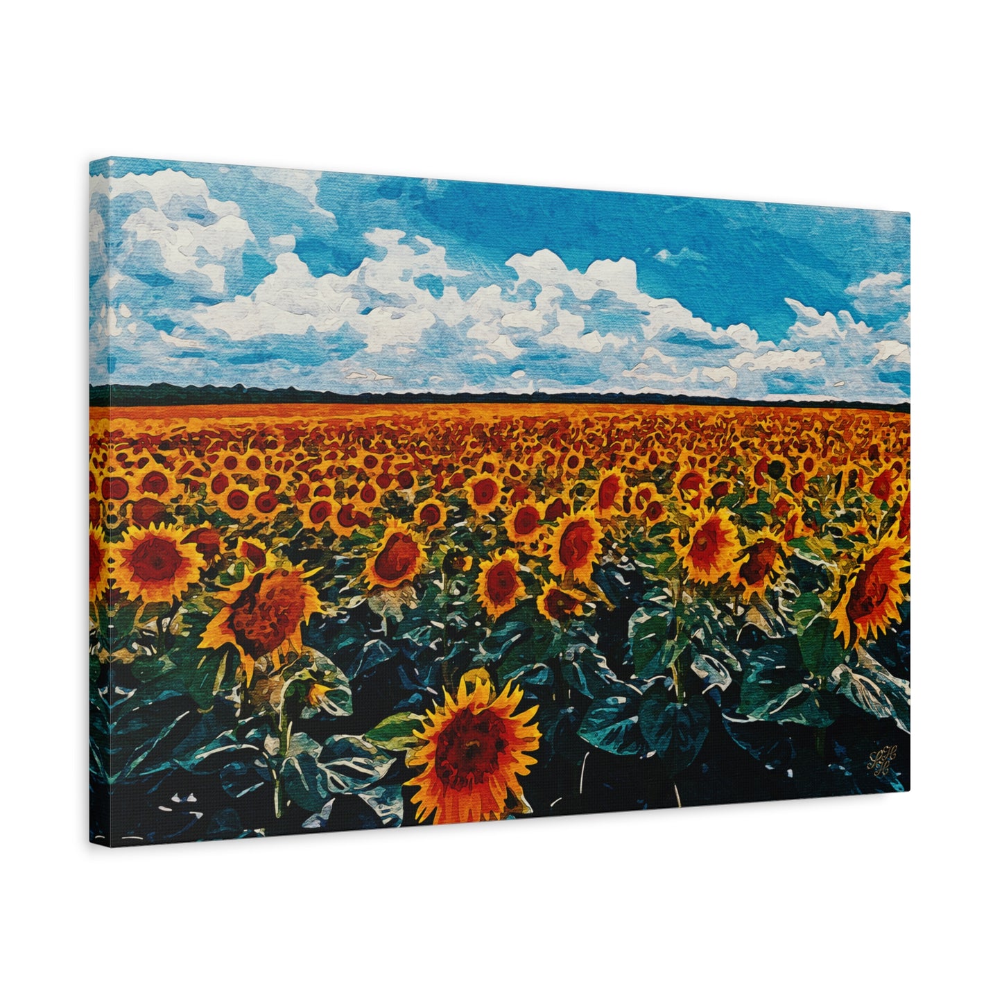 'Vibrant Sunflower Field' Canvas Print Wall Art