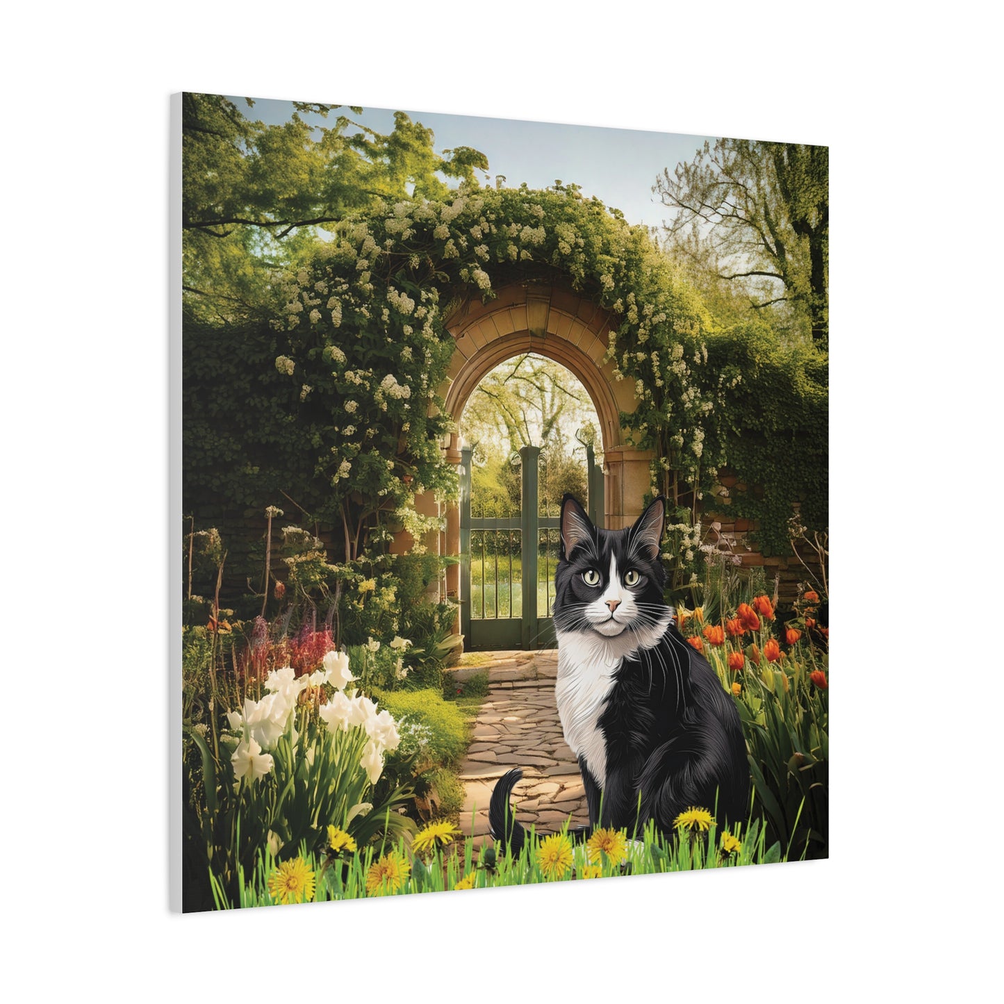 Cat Garden Matte Canvas Wall Art - Charming Home Decor for Cat Lovers