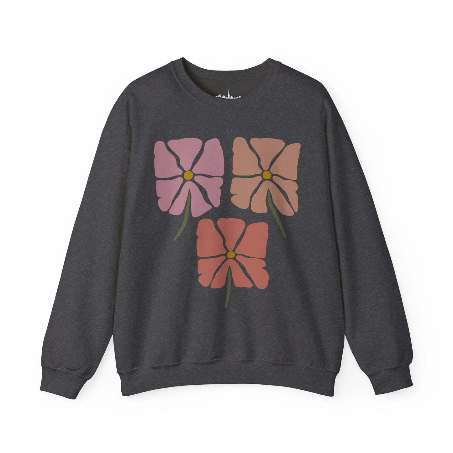 Vintage Look Flower Crewneck Sweatshirt