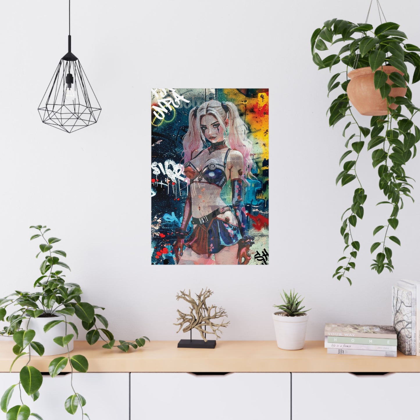 Angie Q – Urban Rebel Soul in Neon Grit and Fierce Confidence - Vibrant Matte Posters, Wall Art, Room Decor, Gift for Art Lovers, Urban Aesthetic, Graffiti Art Prints
