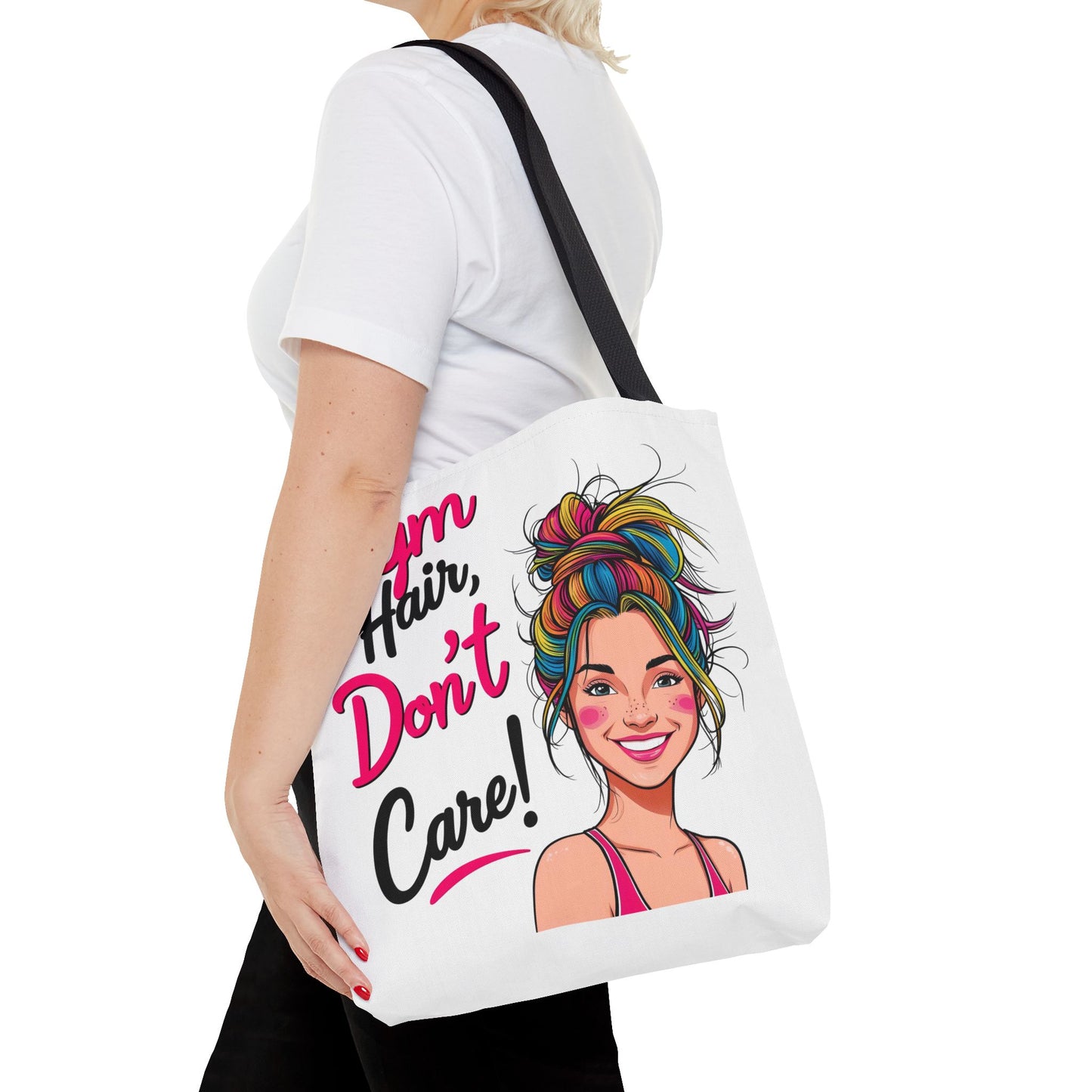 Fun Gym Tote Bag - 'Gym Hair, Don't Care!' - Perfect for Fitness Enthusiasts