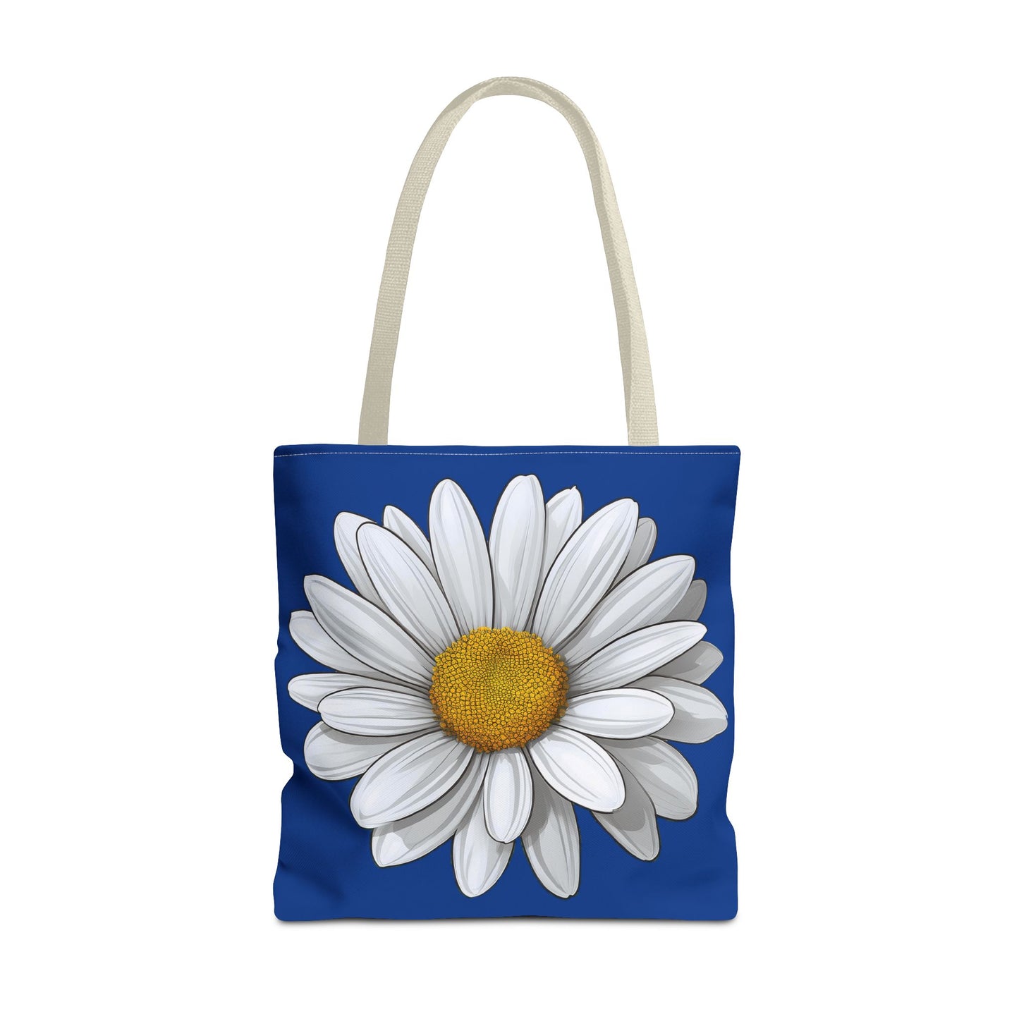 Daisy Tote Bag - White Floral Design Summer Fashion Accessory