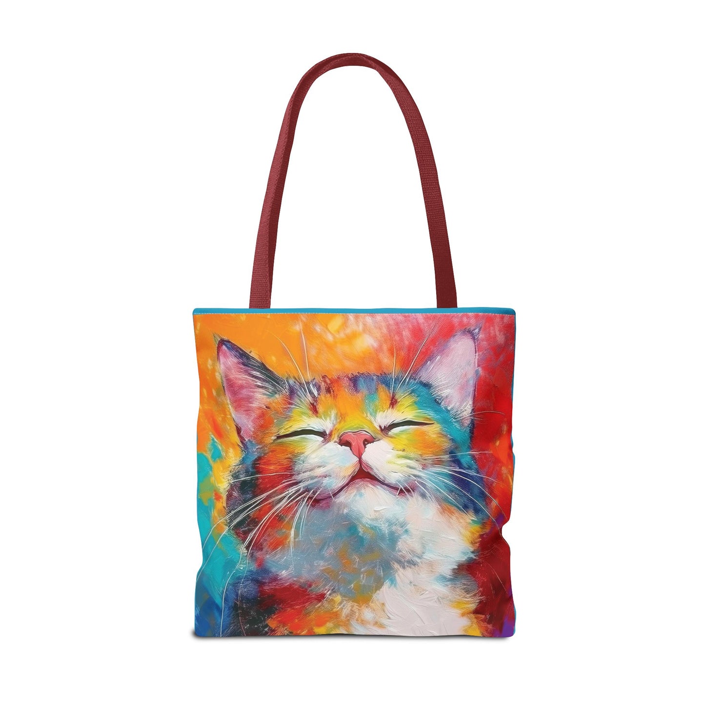 Colorful Cat Tote Bag: Pawsitive Vibes