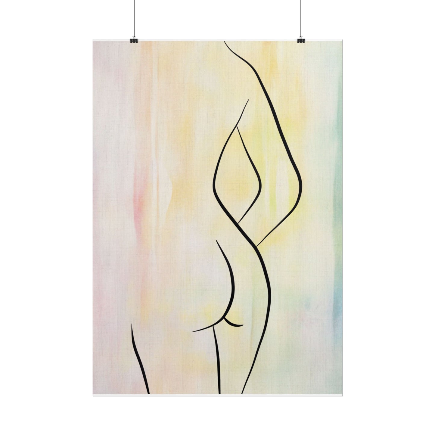 Elegant Abstract Art Rolled Poster - Minimalist Body Line Design for Home Decor