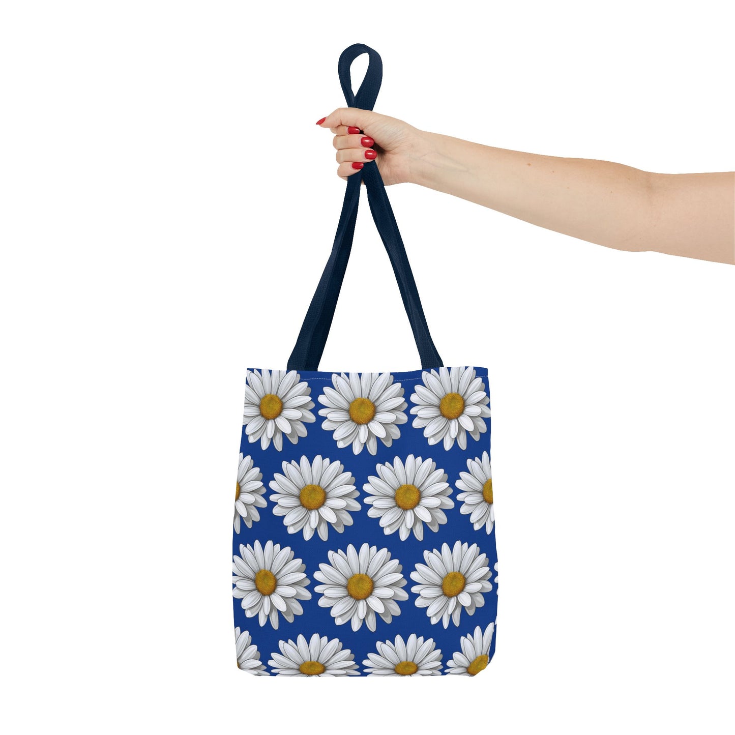 Daisy Tote Bag - White Floral Design Summer Fashion Accessory
