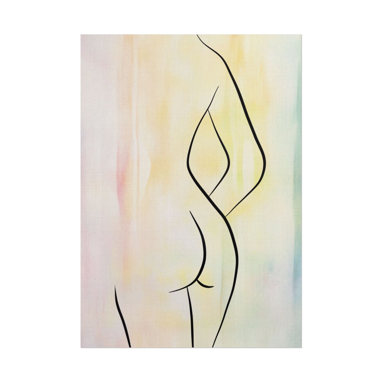 Elegant Abstract Art Rolled Poster - Minimalist Body Line Design for Home Decor