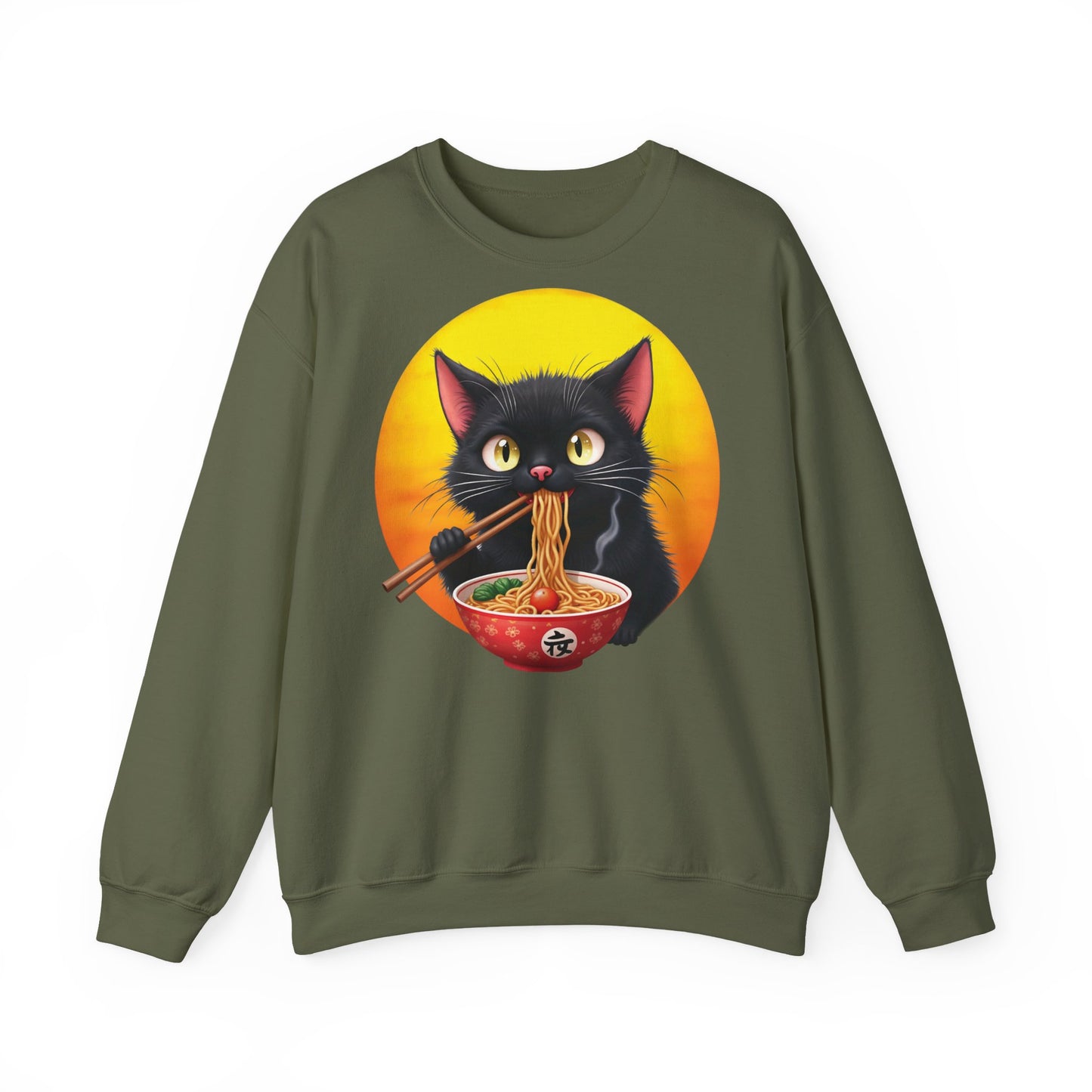 Ramen Cat Magic – Whiskers, Noodles & Sunshine Vibes - Cat Lover's Ramen Sweatshirt, Cozy Cat Crewneck, Cat-Themed Gift, Funny Sweatshirt, Unisex Pullover, Pet Lovers Apparel