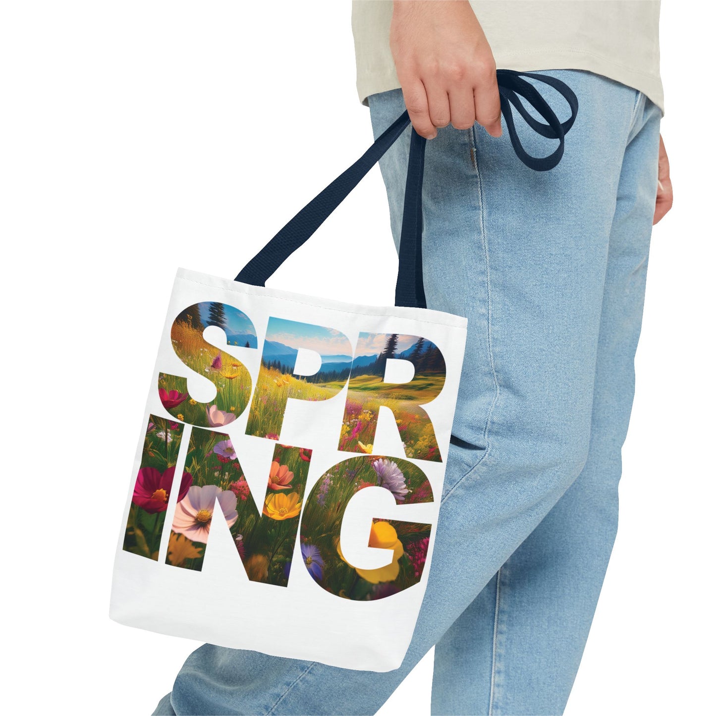 Spring Tote Bag - Spring Meadow Flower Design