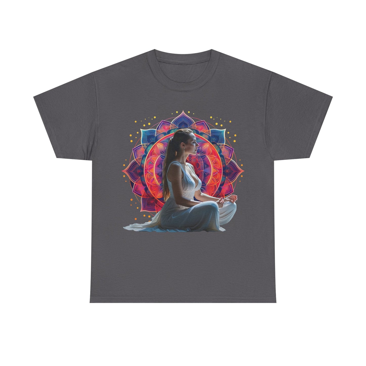 Meditation Vibe Unisex Heavy Cotton Tee - Mindfulness Shirt, Yoga Apparel, Spiritual Gift, Chakra Design, Zen Fashion