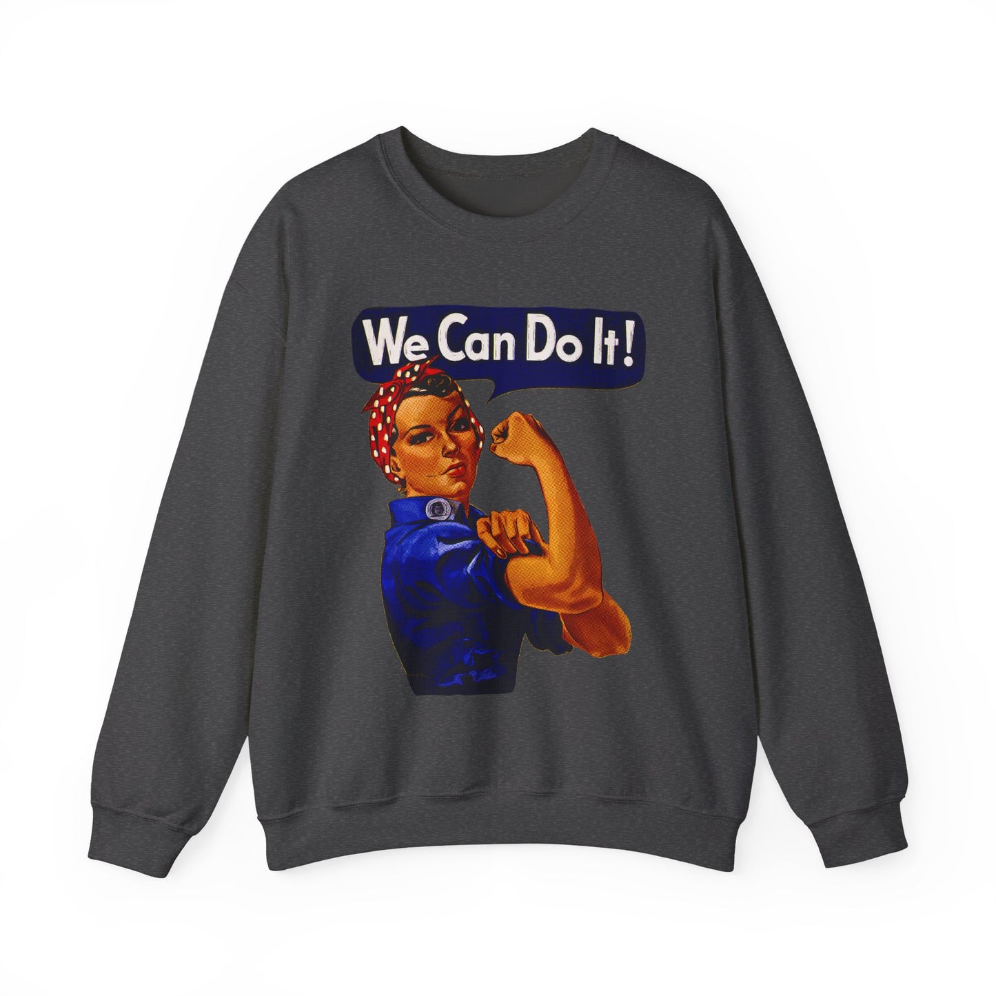 Empowerment Pop Art | Bold "We Can Do It" T-Shirts, Sweatshirts, Mugs & Wall Art for Inspiration - Empowering Rosie Crewneck Sweatshirt | Motivational Gift, Casual Wear, Feminism, Women’s Apparel, Inspirational Fashion