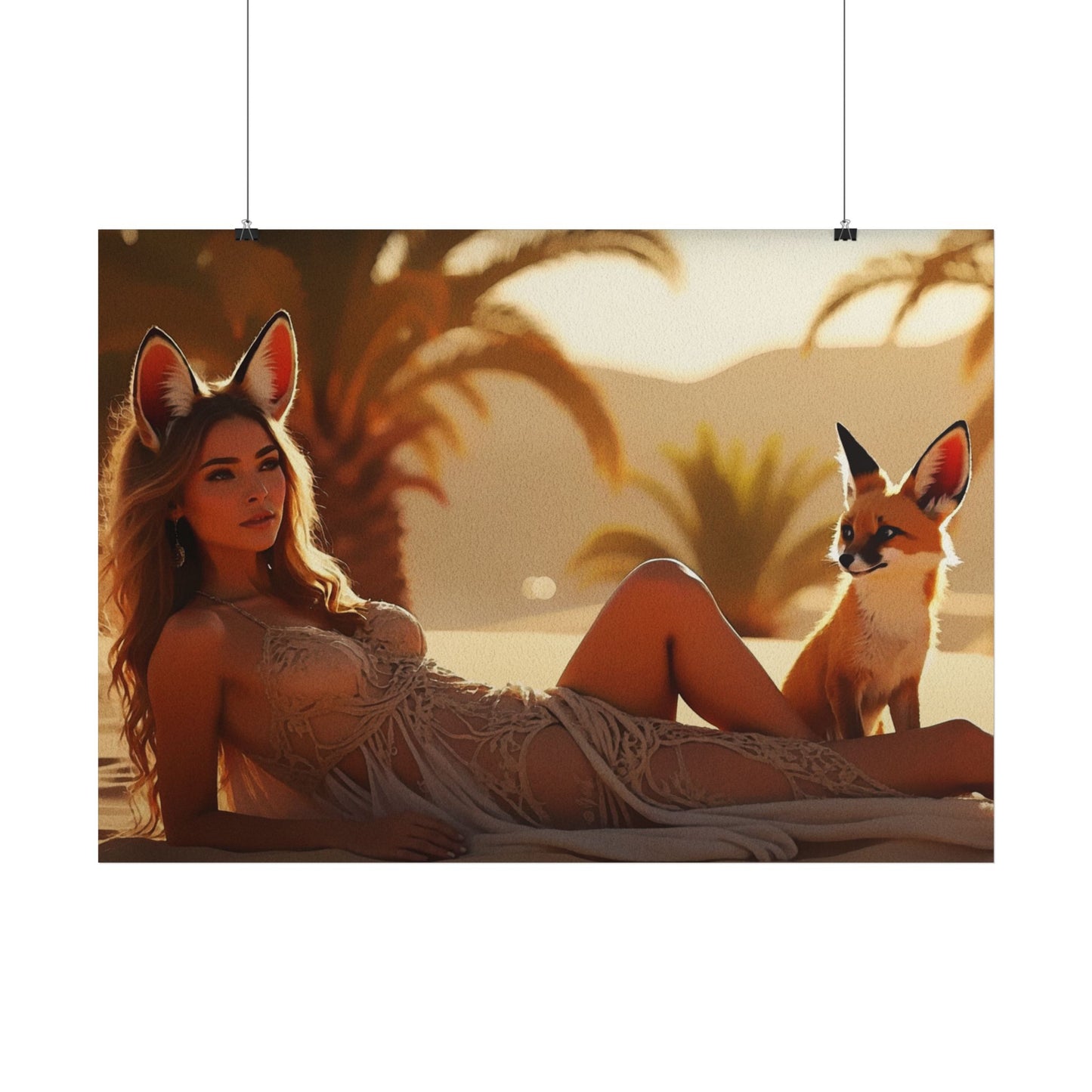 Canvas Art - 3 Foxes Desert Fox Muse Wall Art Print