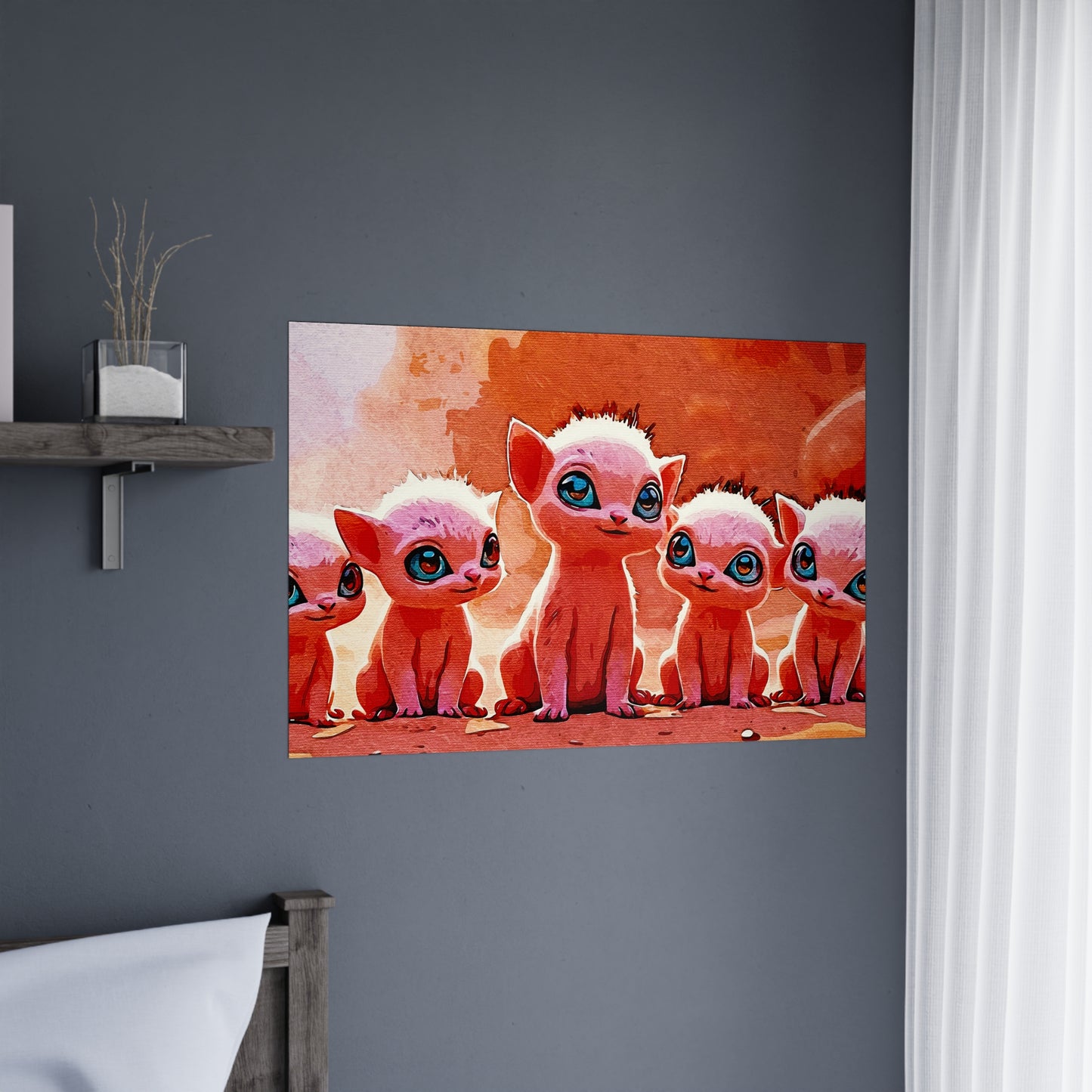 Whiskers of Wonder – Adorable Fantasy Anime Cat Clan Bringing Joy to Walls & Imaginations - Whimsical Cat Matte Posters, Art Print, Home Decor, Cute Wall Art, Gift for Cat Lovers, Nursery Print