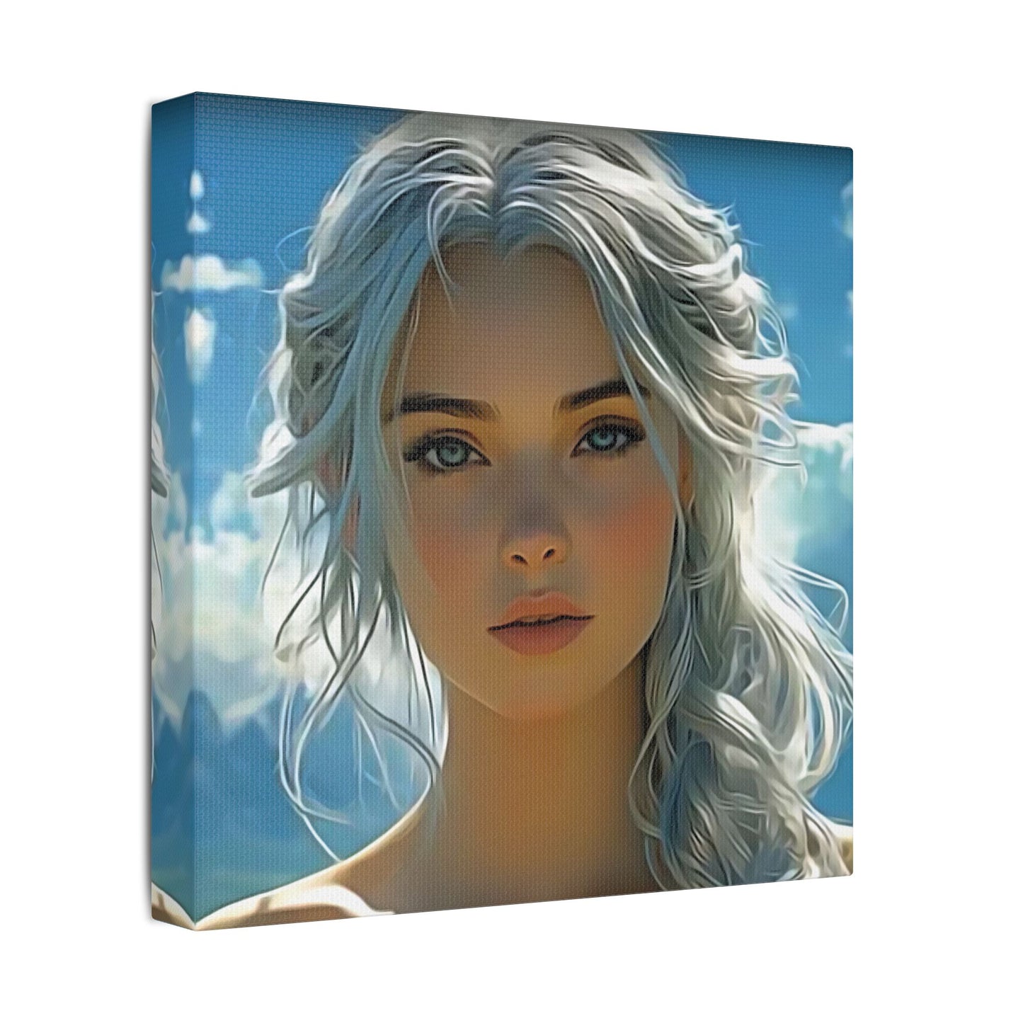 Radiance Within: The Calm Power of Beauty - Stretched Satin Canvas Art Print, Ethereal Wall Decor, Modern Home Aesthetic, Inspirational Art, Gift for Art Lovers