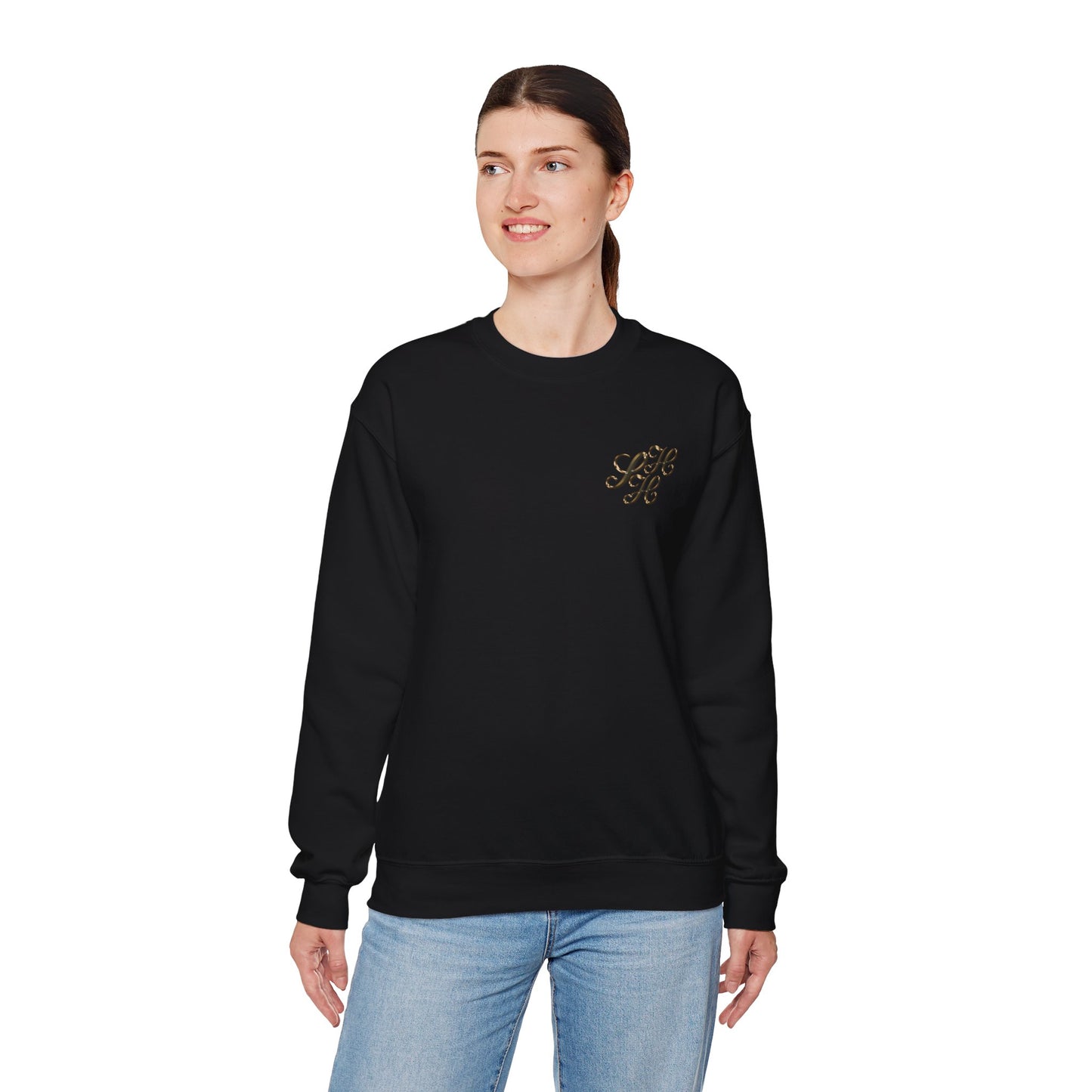 Golden Scandi Home Heaven Designer Logo - Unisex Crewneck