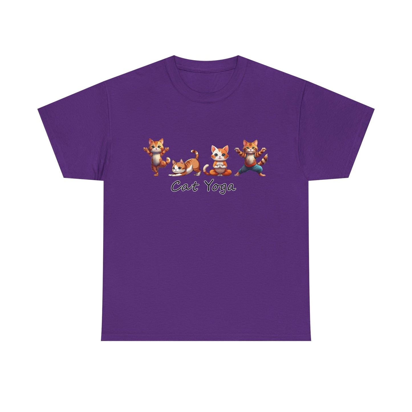 Cat Yoga Unisex Heavy Cotton Tee - Fun & Comfy T-Shirt for Cat Lovers