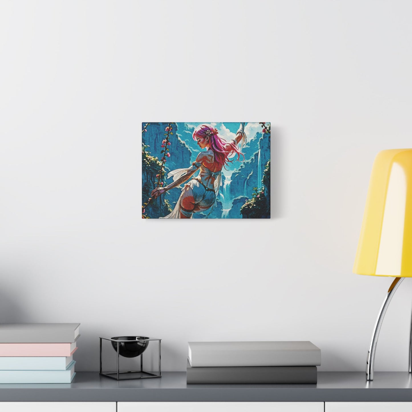 Blossom Beyond β Where Fantasy Blooms and Courage Flows πΈπ - Satin Canvas Wall Art, Enchanting Fantasy Art Print, Colorful Home Decor, Bohemian Wall Hanging, Ethereal Gift Idea