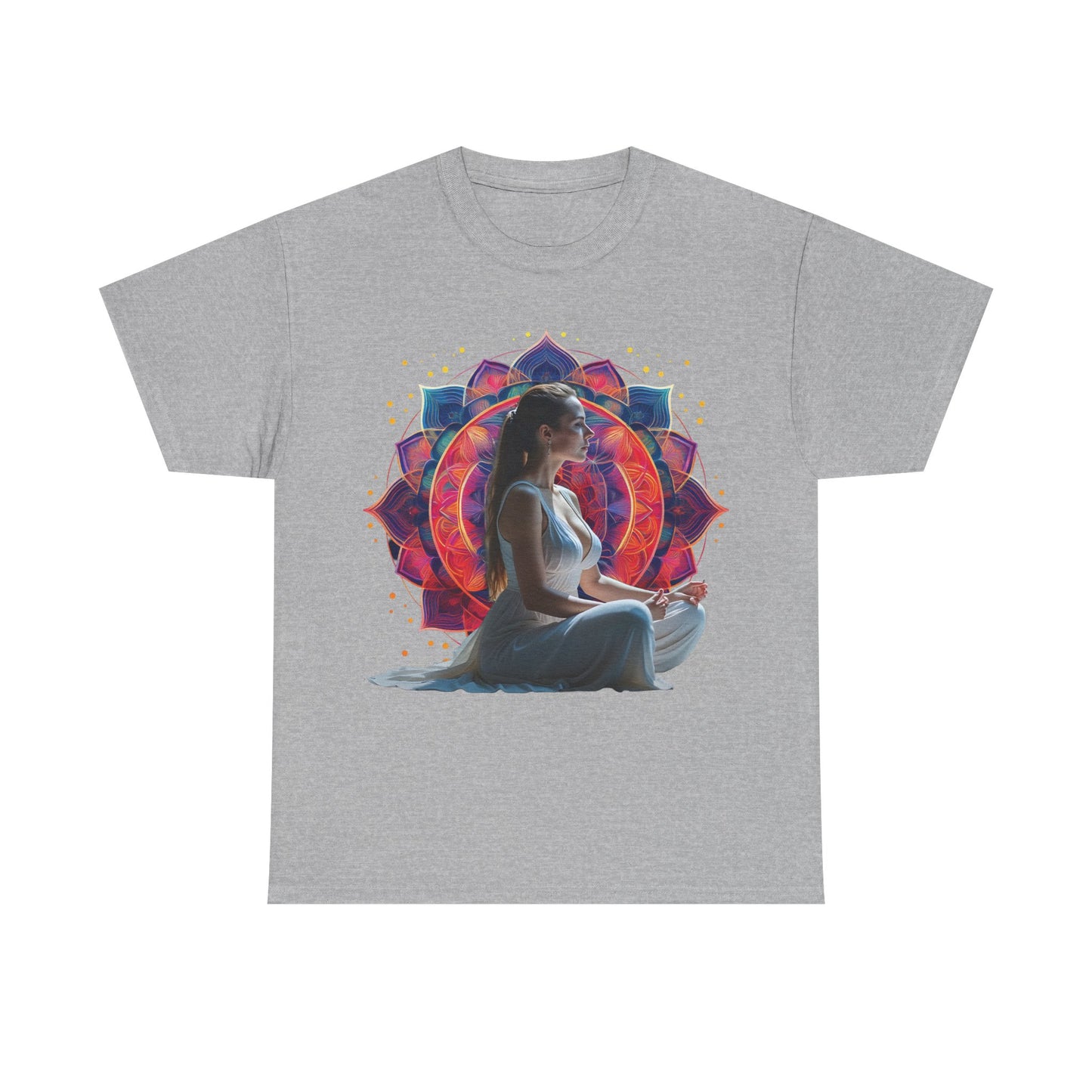 Meditation Vibe Unisex Heavy Cotton Tee - Mindfulness Shirt, Yoga Apparel, Spiritual Gift, Chakra Design, Zen Fashion