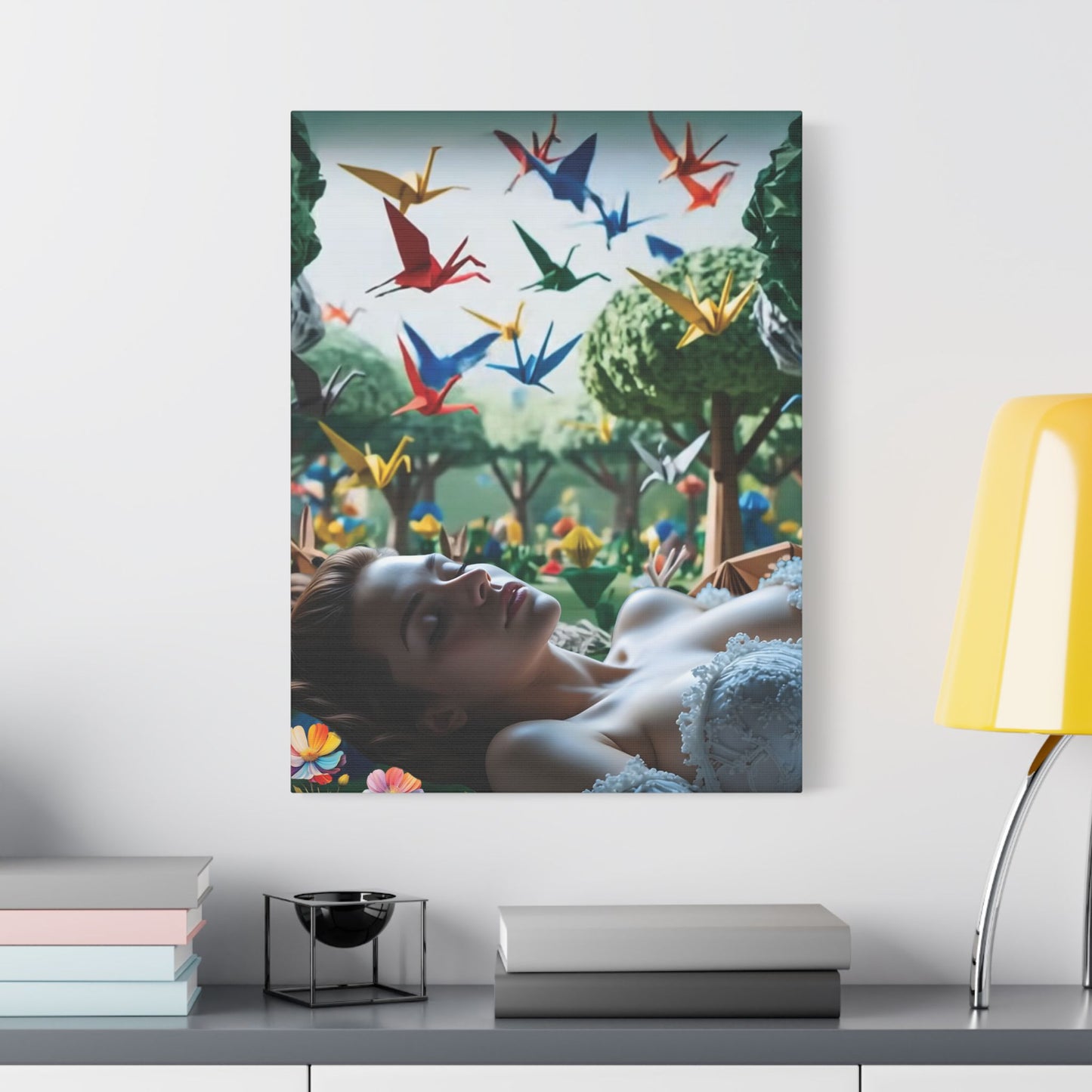 Dreams in Origami Forest – Surreal Canvas & Poster Art Canvas Print