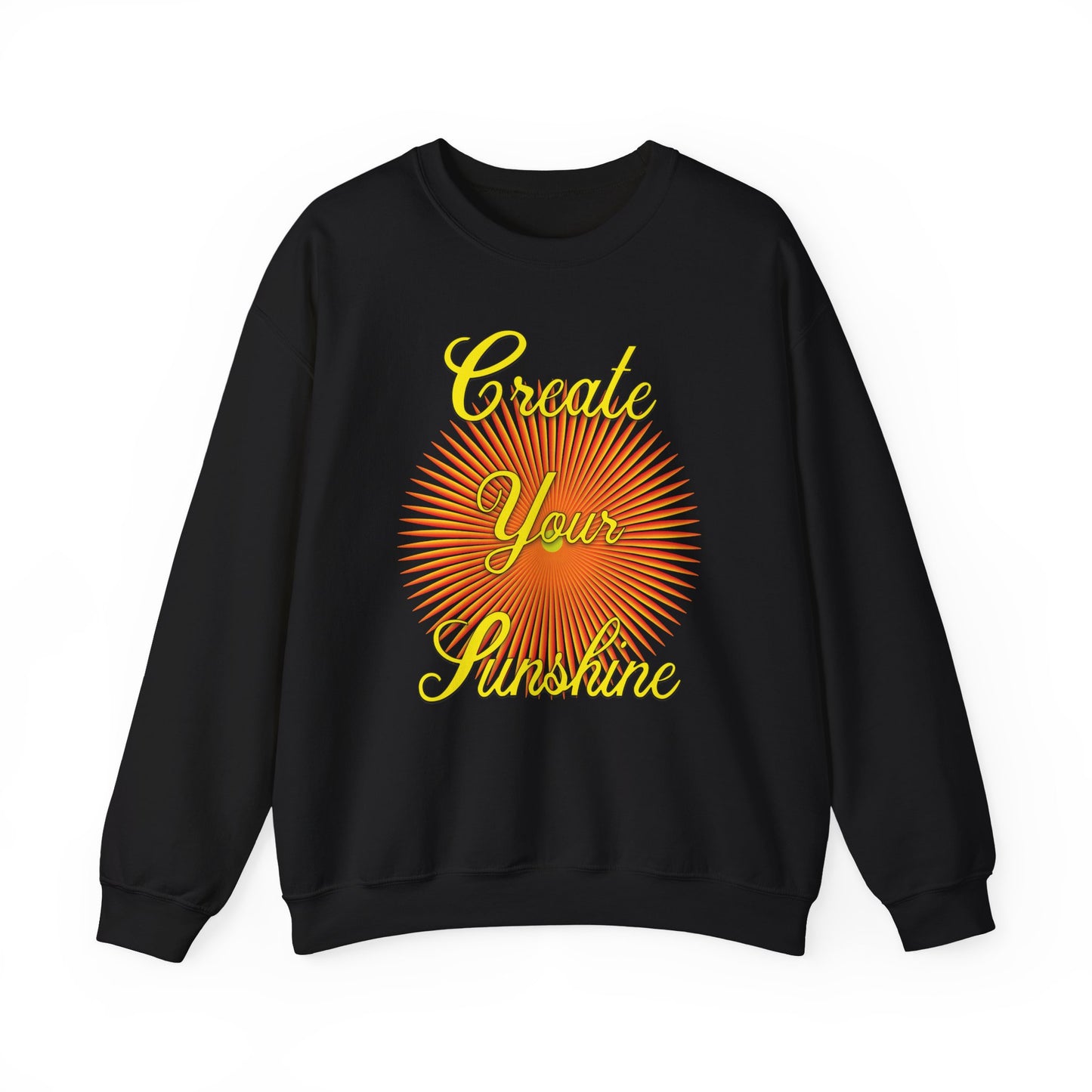 Shine Boldly β Create Your Own Sunshine in Every Step βοΈπ - Sunshine Crewneck Sweatshirt - Cozy Gift for Dreamers, Unisex Pullover, Inspirational Apparel, Life Celebration, Positive Vibes