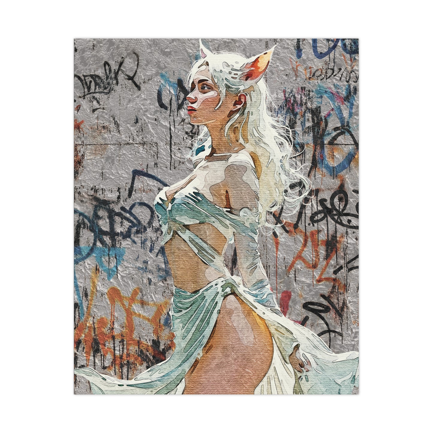 Urban Elf – Empower Your Walls with Vivid Street Art Poster - Artistic Matte Poster Print - Urban Fantasy Decor, Wall Art for Home, Gift for Anime Lovers, Unique Room Aesthetic