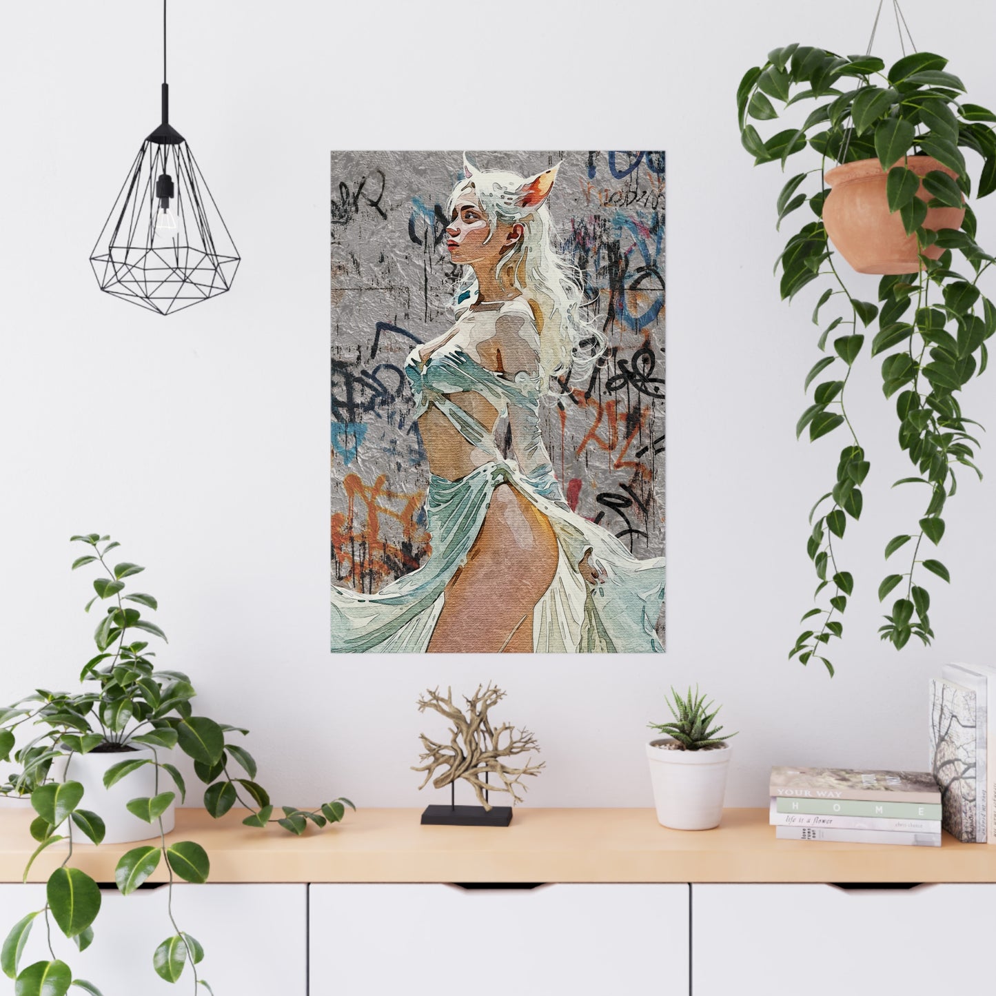Urban Elf – Empower Your Walls with Vivid Street Art Poster - Artistic Matte Poster Print - Urban Fantasy Decor, Wall Art for Home, Gift for Anime Lovers, Unique Room Aesthetic