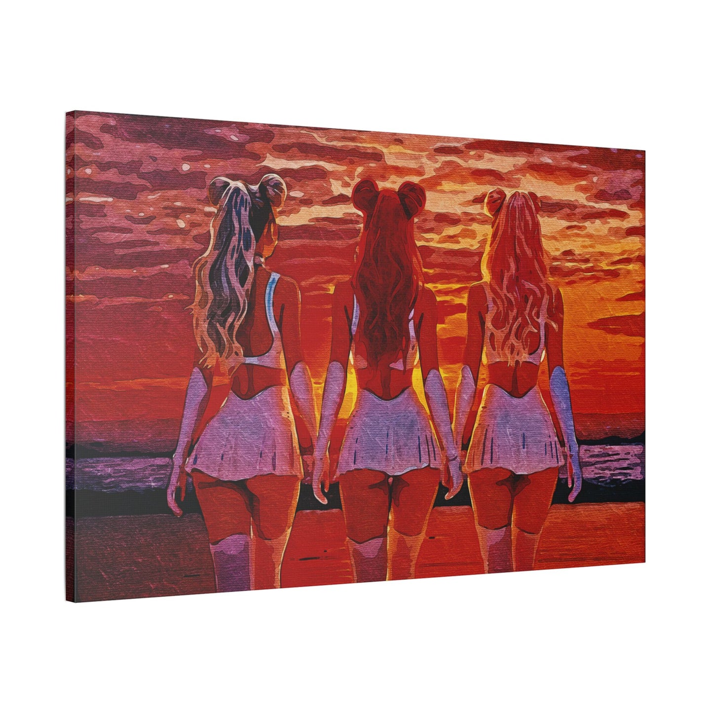Horizon Sisters β United in Light and Love π
ππ β Unity & Peace in Vibrant Coastal Light - Stretched Canvas Art Print, Boho Wall Decor, Beach Sunset Art, Girls Artwork, Home and Living