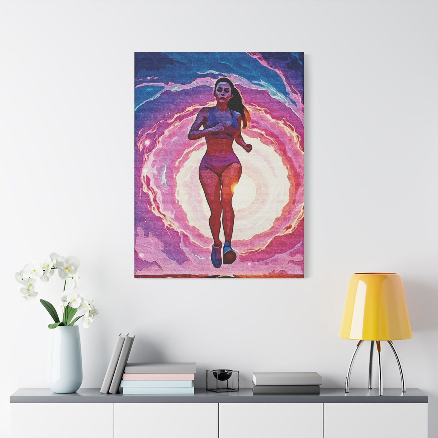 Ignite the Momentum – Empowering Fitness Art for Runners, Dreamers & Everyday Warriors - Vibrant Canvas Wall Art of Athletic Woman, Fitness Decor, Sporty Home Gallery, Motivational Artwork, Gym Wall Piece