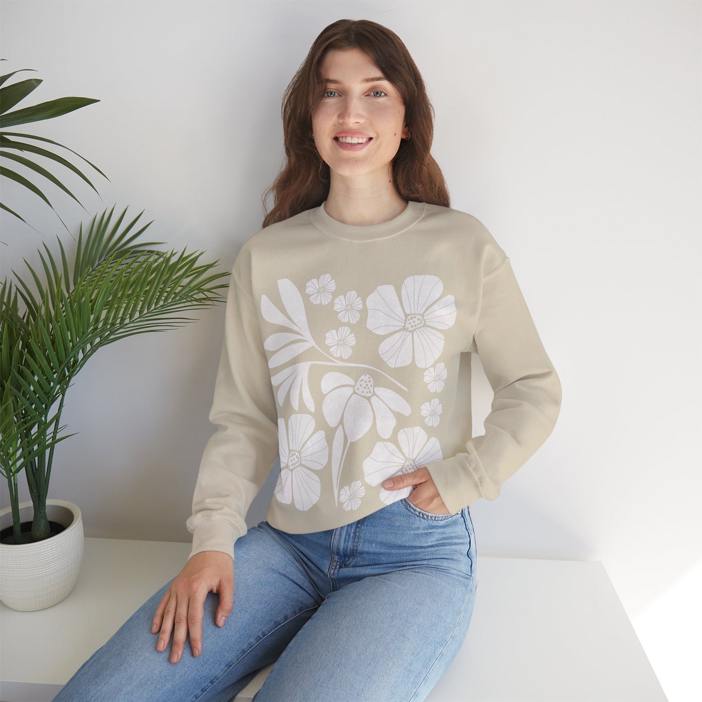 Boho Flower Crewneck Sweatshirt