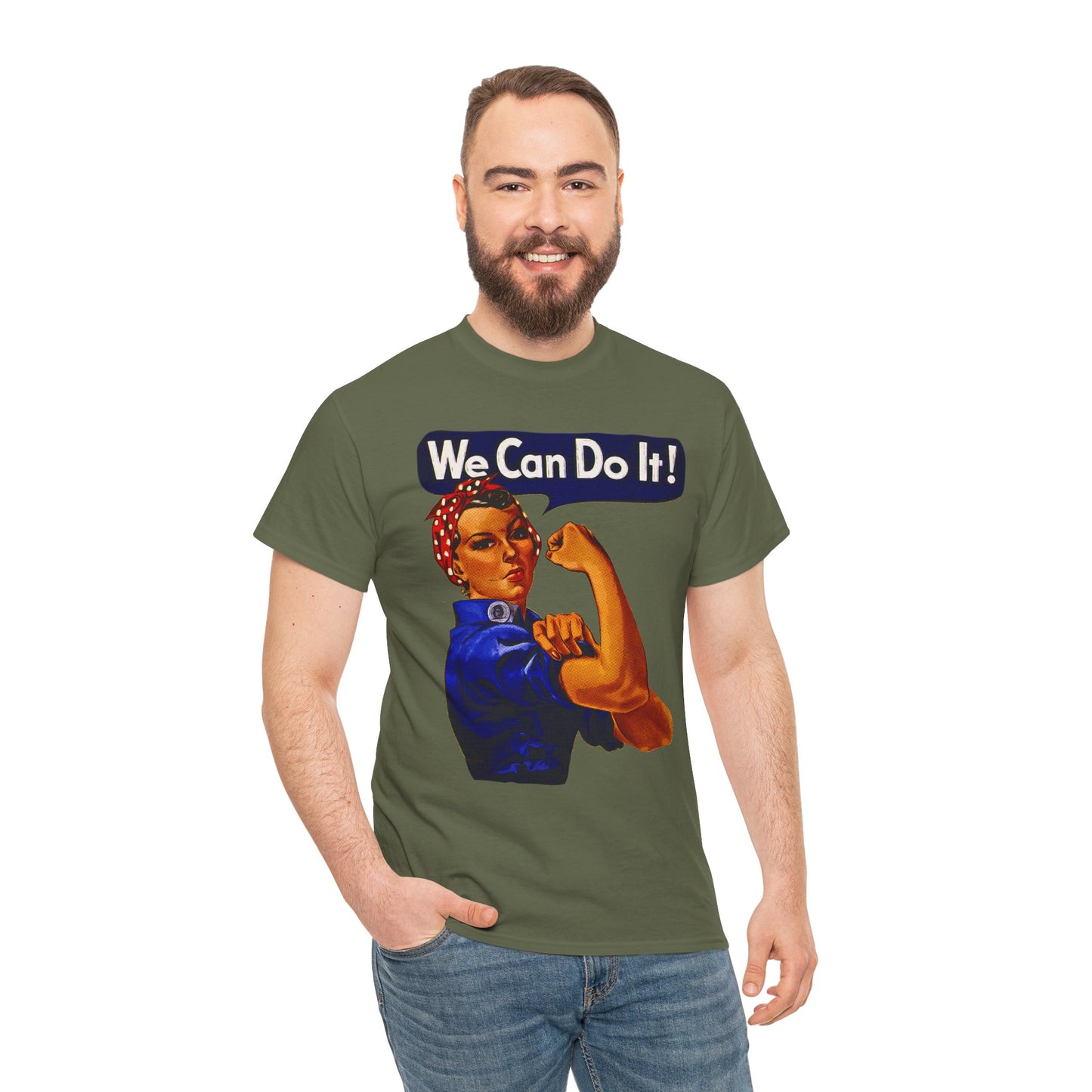 Empowerment Pop Art | Bold "We Can Do It" T-Shirts, Sweatshirts, Mugs & Wall Art for Inspiration - Empowering Unisex Heavy Cotton Tee - We Can Do It! Statement Shirt, Feminist Apparel, Gift for Her, Motivational Tee, Casual Wear