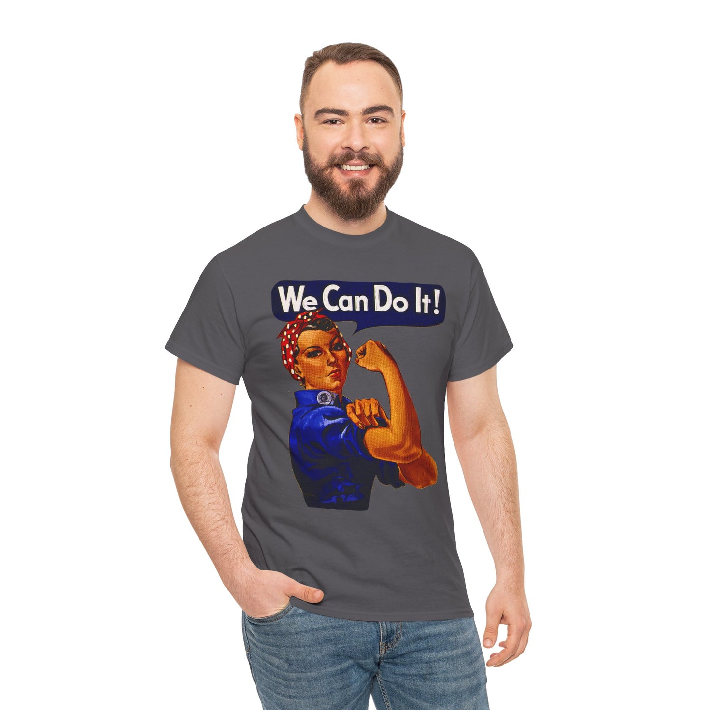 Empowerment Pop Art | Bold "We Can Do It" T-Shirts, Sweatshirts, Mugs & Wall Art for Inspiration - Empowering Unisex Heavy Cotton Tee - We Can Do It! Statement Shirt, Feminist Apparel, Gift for Her, Motivational Tee, Casual Wear
