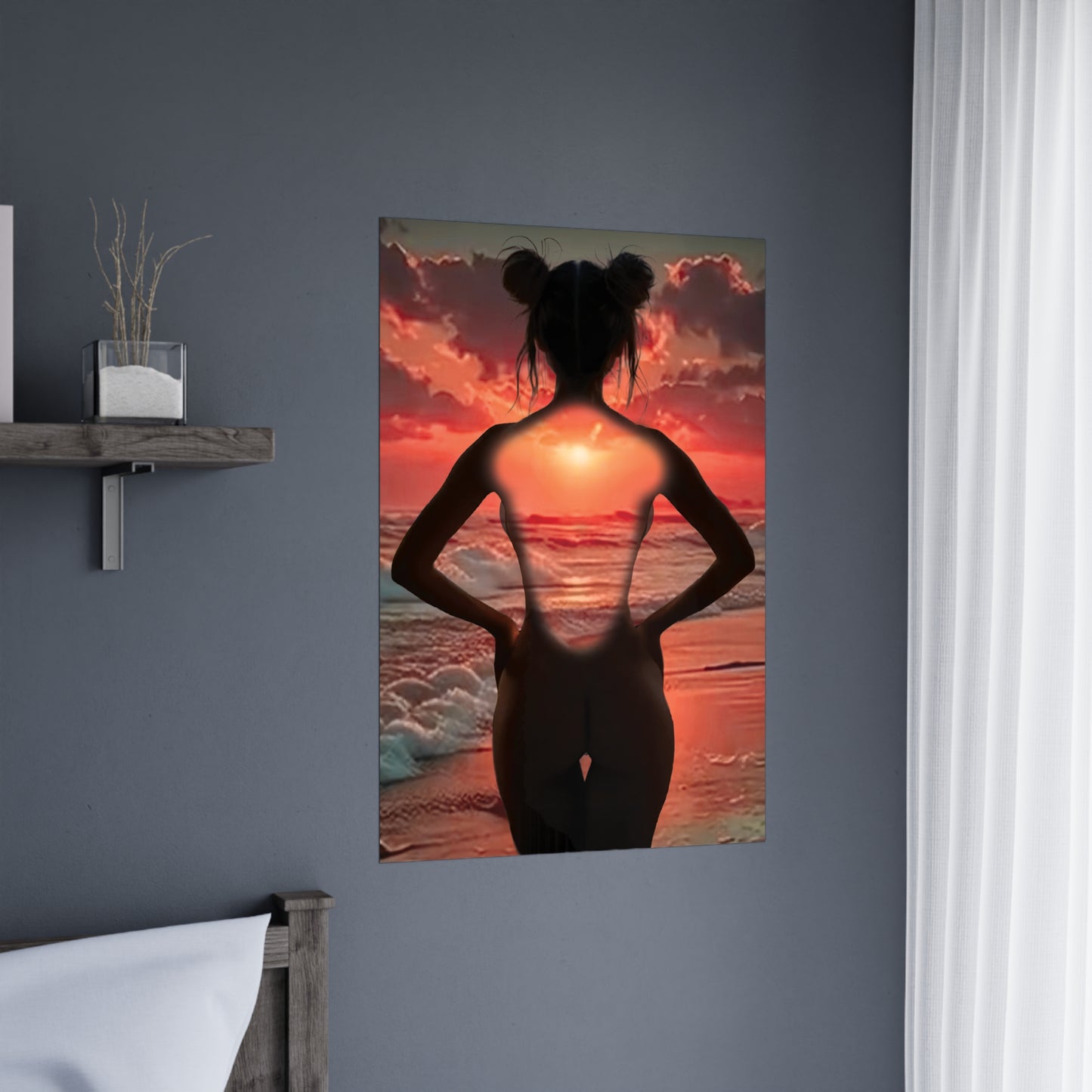 Sunset Within โ Strength That Shines Through ๐
๐ช - Serene Sunset Matte Poster, Boho Wall Art, Aesthetic Home Decor, Gift for Her, Feminine Art Print