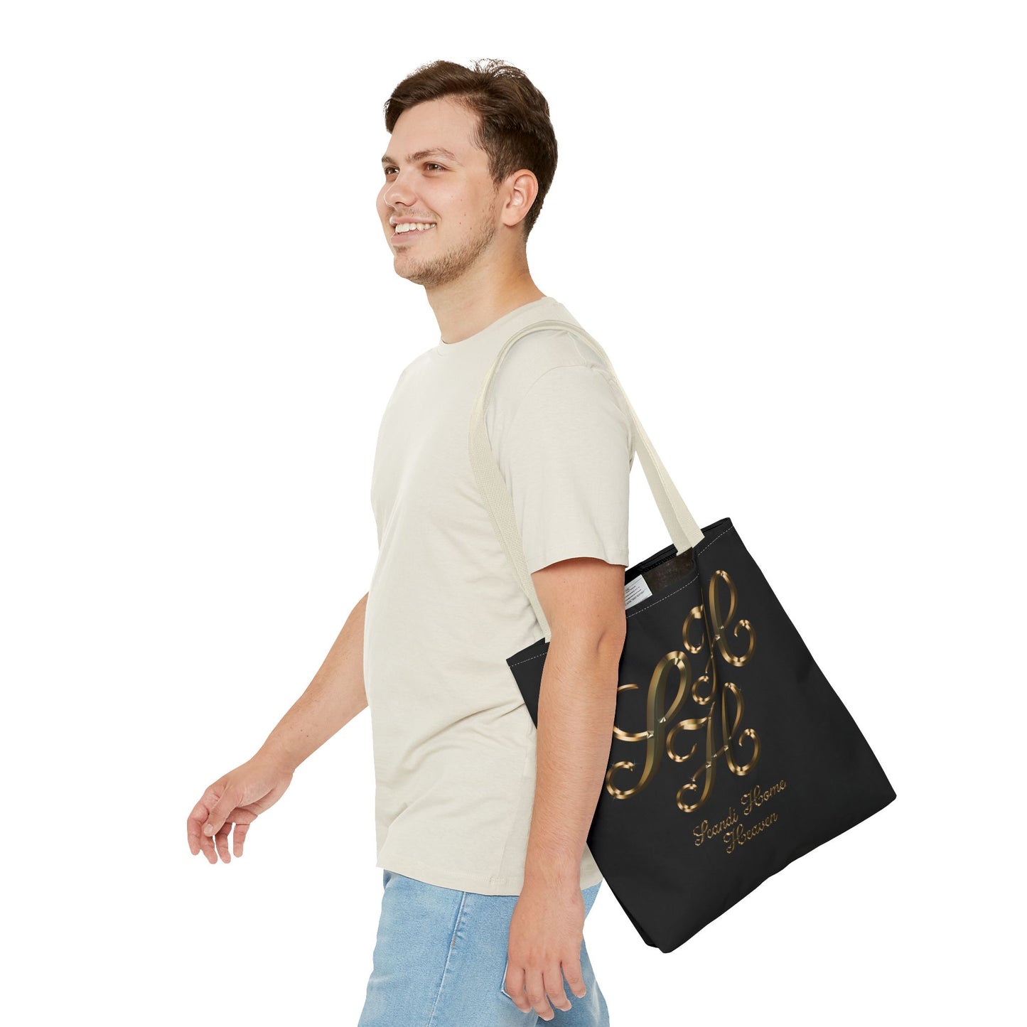 Tote Bag - Golden colored Scandi Home Heaven Designer Logo