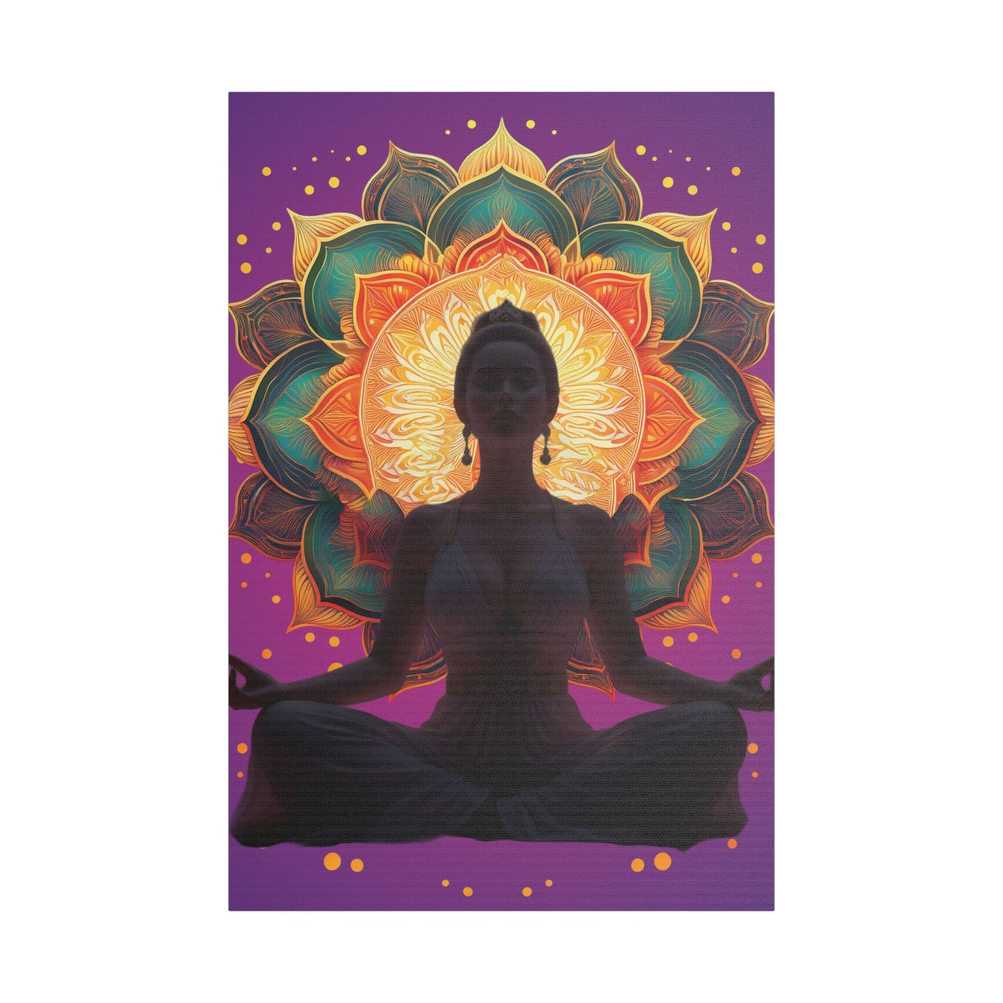 Meditation Canvas Art Print, Spiritual Wall Decor, Yoga Decor, Mindfulness Gift, Bohemian Art, Lotus Flower Canvas